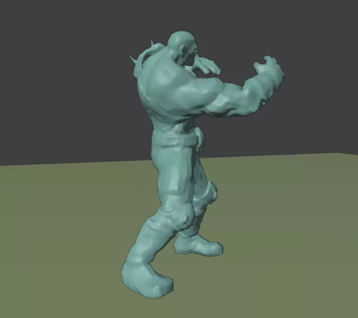 Orc Warrior Stylized 3D Character Model Game Ready riged Low-poly 3D model_3