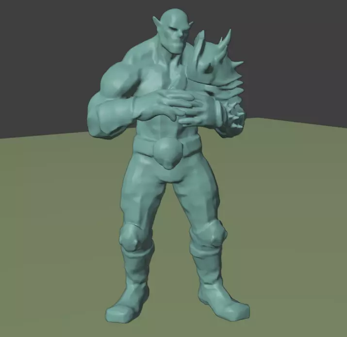 Orc Warrior Stylized 3D Character Model Game Ready riged Low-poly 3D model_4