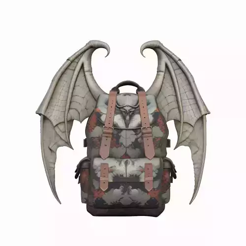 Realistic Stone Gargoyle Wing Backpack 3D Model