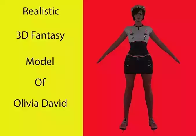 Olivia David Low-poly 3D model Olivia David Low-poly 3D model