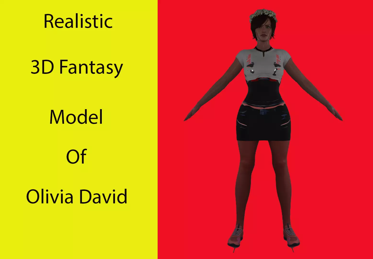 Olivia David Low-poly 3D model_0