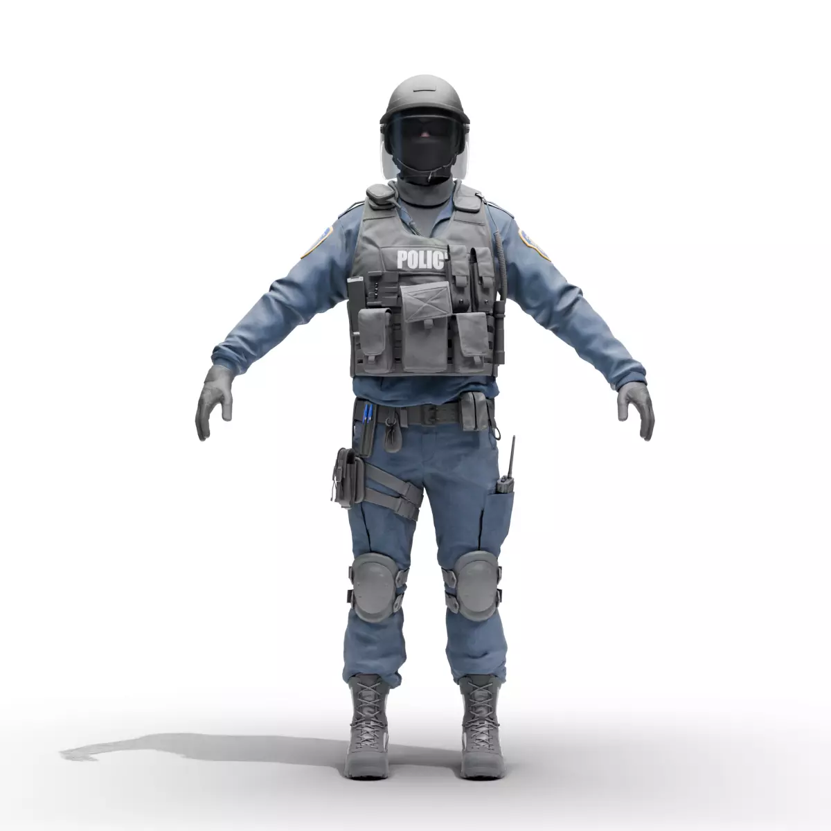 Police Swat Low-poly 3D model_0