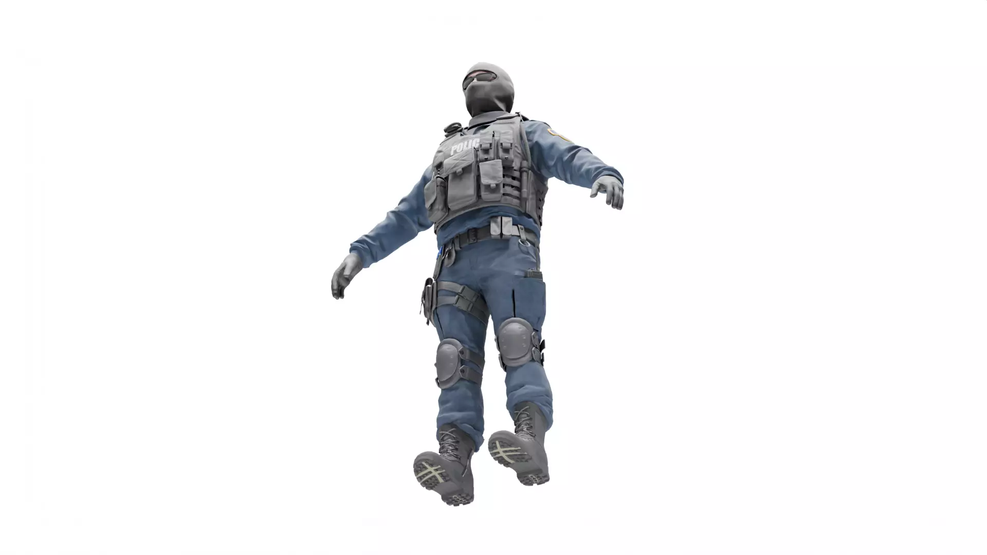 Police Swat Low-poly 3D model_8