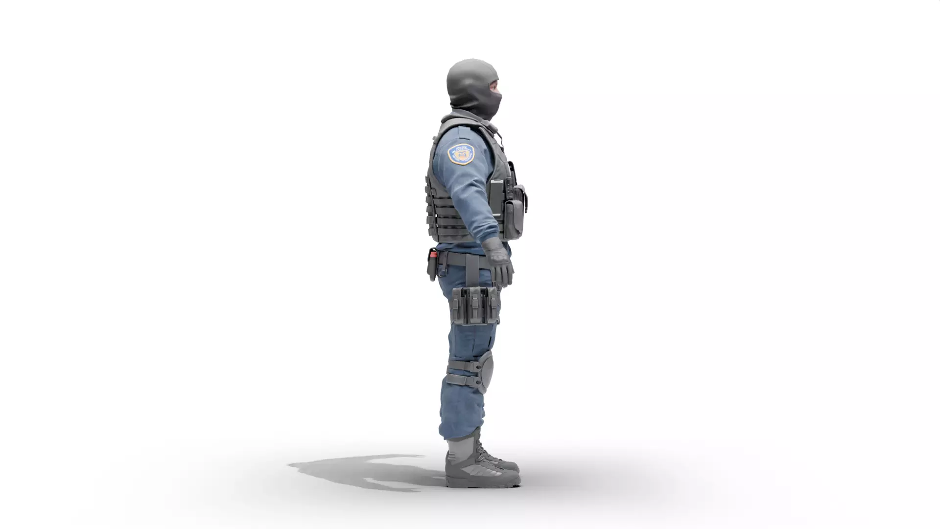 Police Swat Low-poly 3D model_4