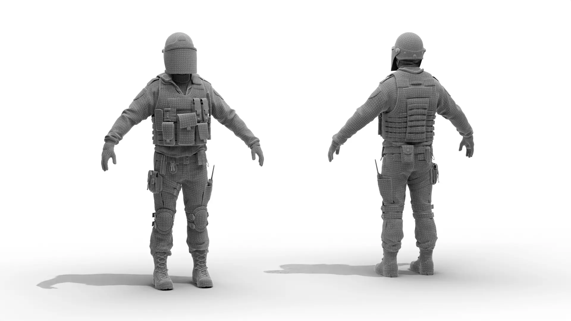 Police Swat Low-poly 3D model_12