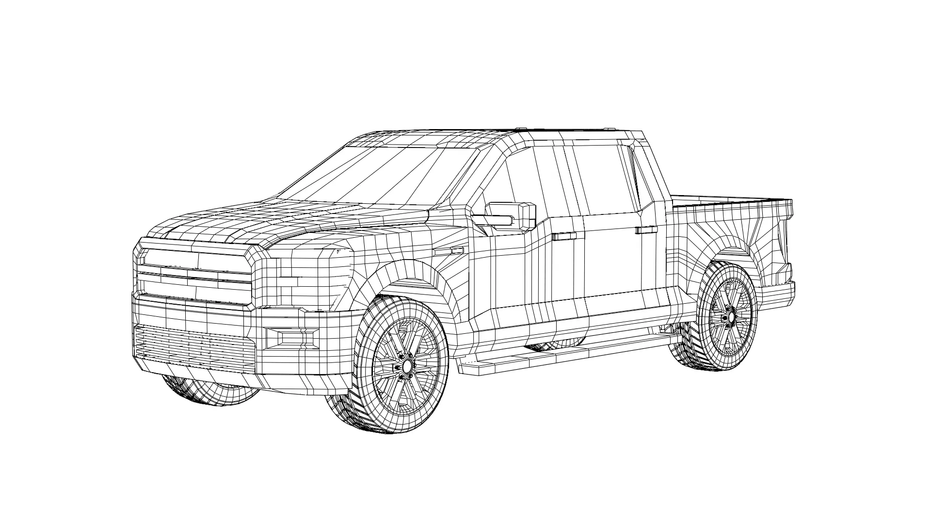Pickup Truck - Low poly Low-poly 3D model_4