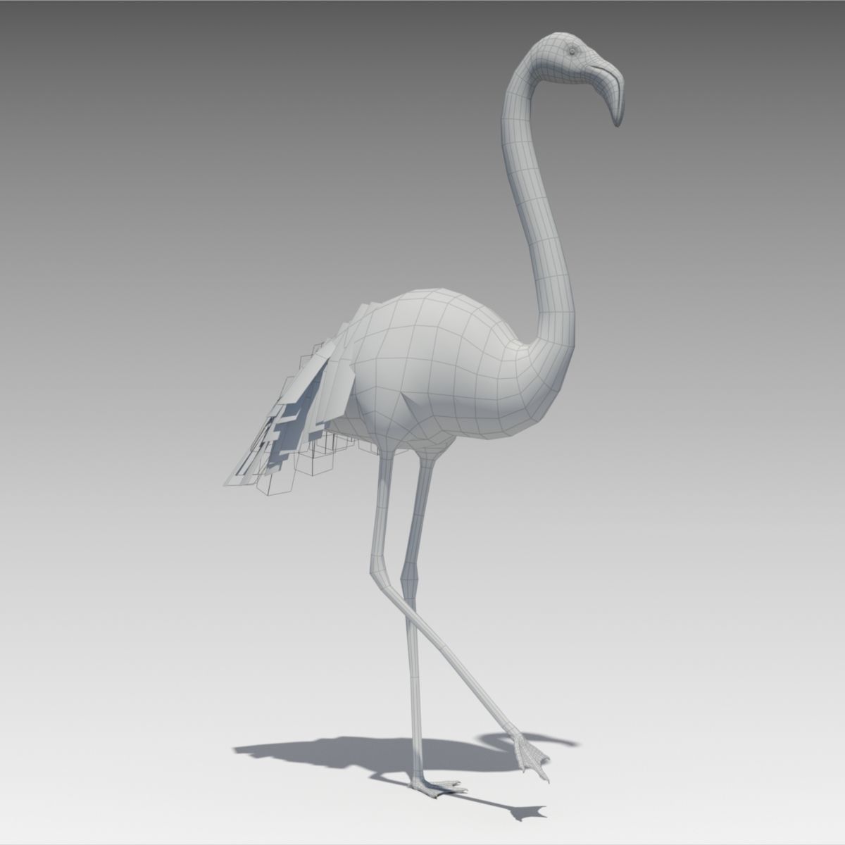 Flamingo Animated Low-poly 3D model_2