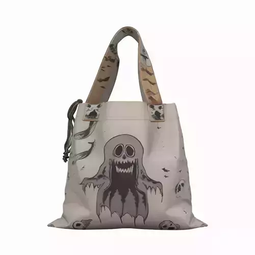 Spooky Halloween Ghost Treat Bag 3D Model 3D model