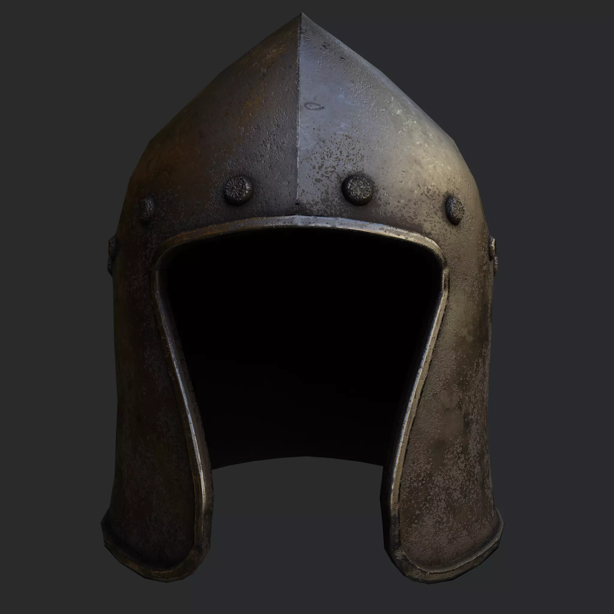 Medieval Helm Fantasy Low Poly PBR Low-poly 3D model_11