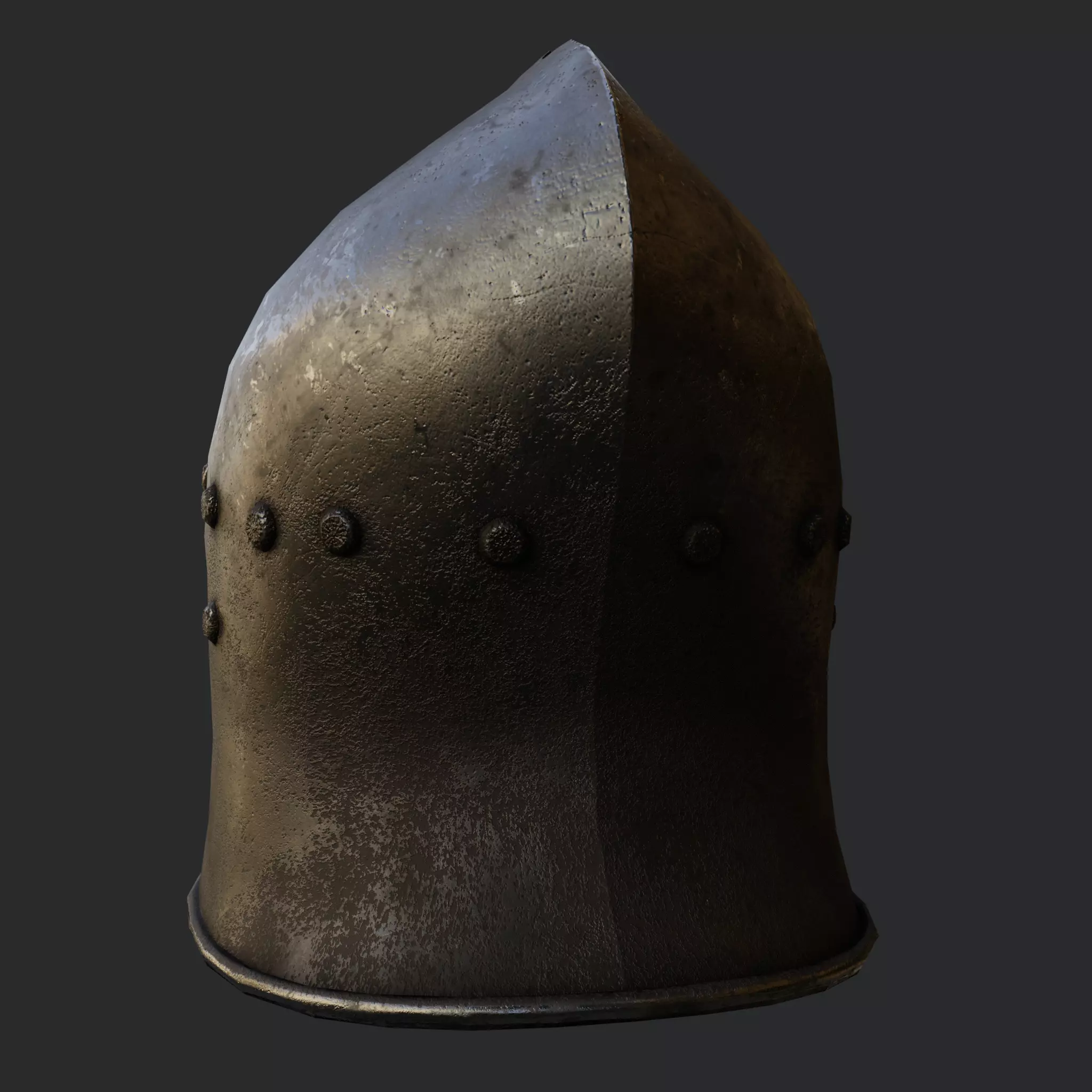 Medieval Helm Fantasy Low Poly PBR Low-poly 3D model_9