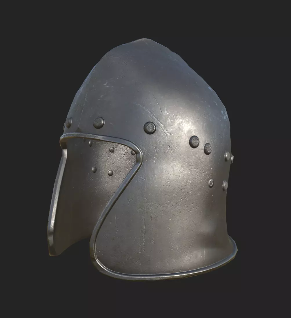 Medieval Helm Fantasy Low Poly PBR Low-poly 3D model_3