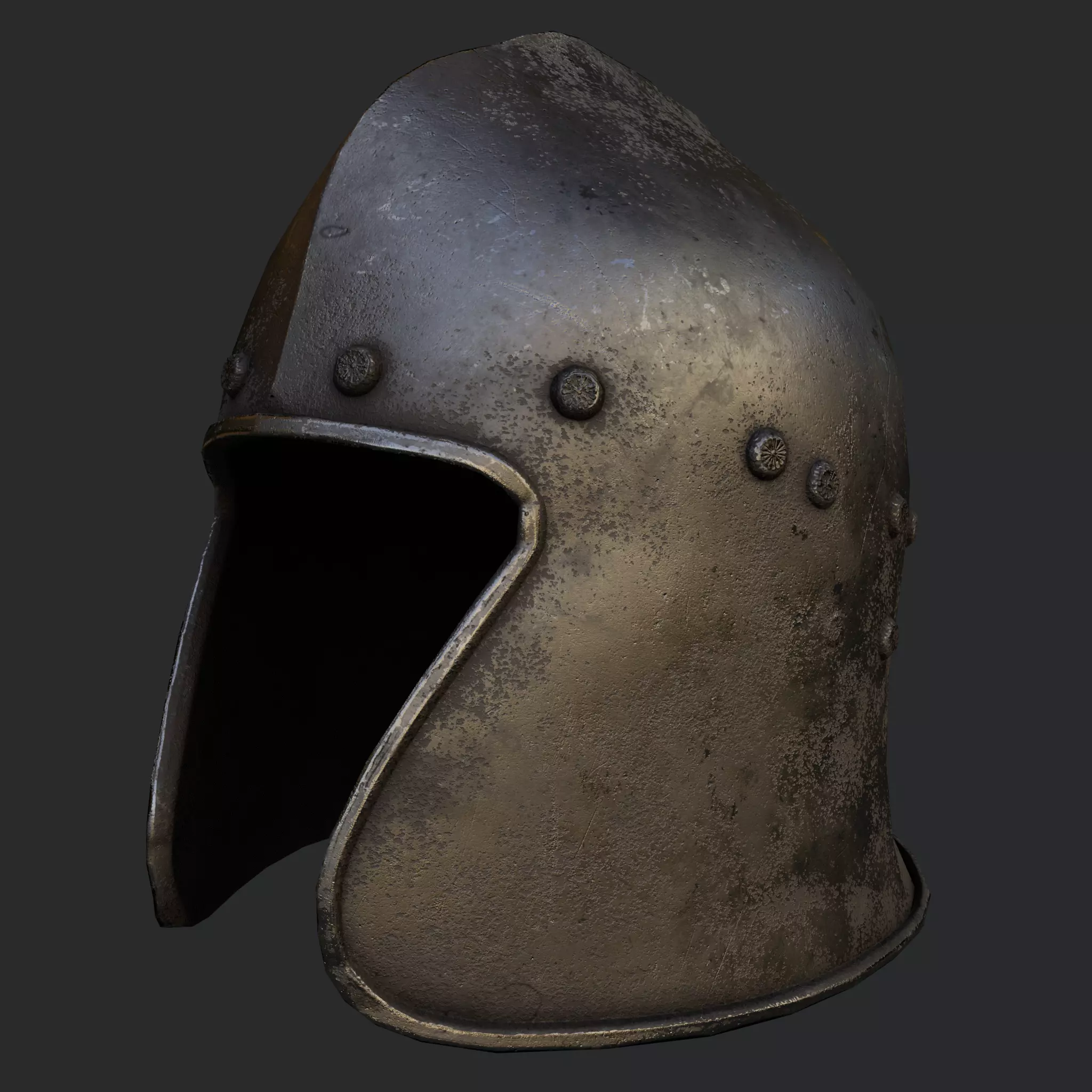 Medieval Helm Fantasy Low Poly PBR Low-poly 3D model_7