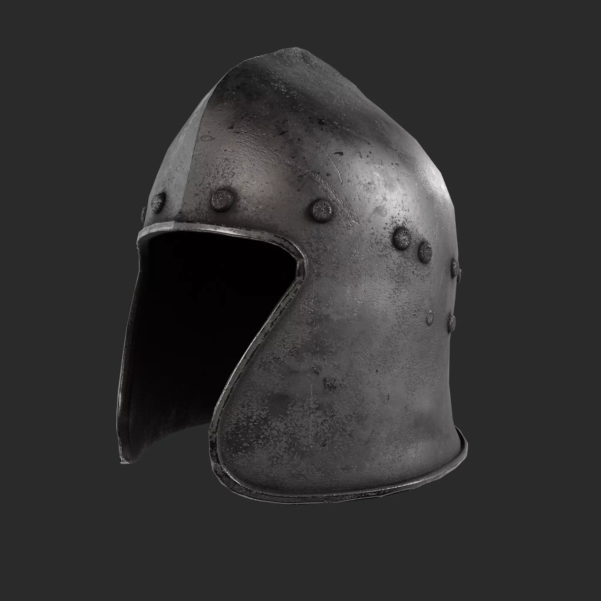Medieval Helm Fantasy Low Poly PBR Low-poly 3D model_5