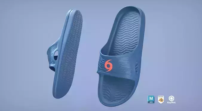 Slide Sandals - Bermudas in Tempest Blue 