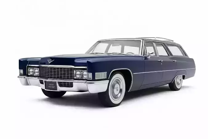 Cadillac Fleetwood Brougham Wagon 1970  Low-poly 3D model 6