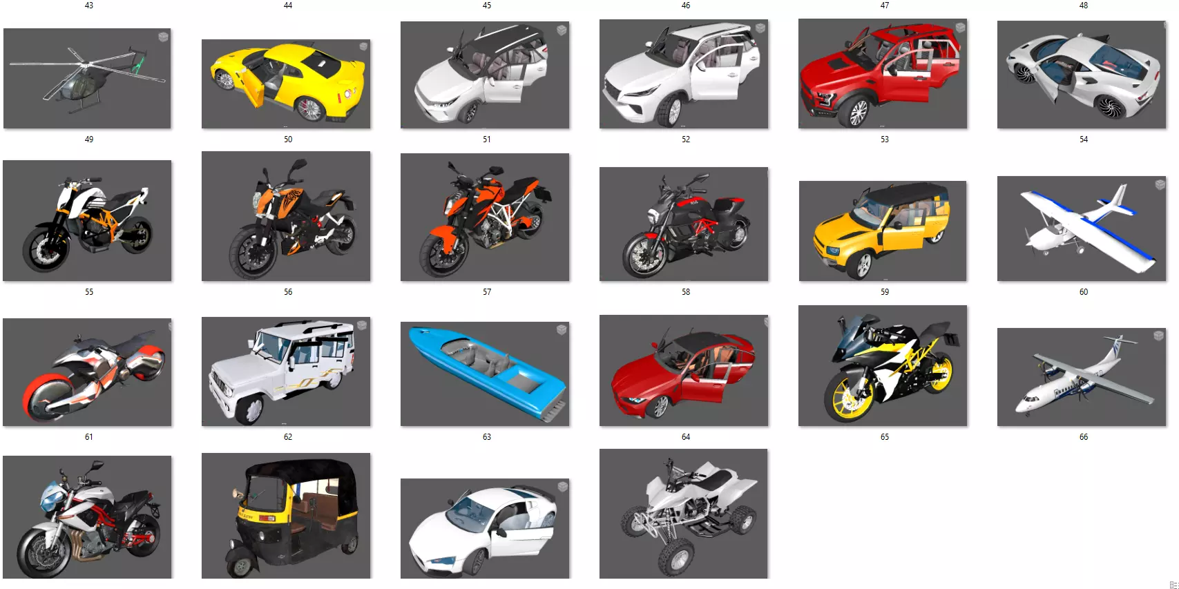 Car pack  Low-poly 3D model_1