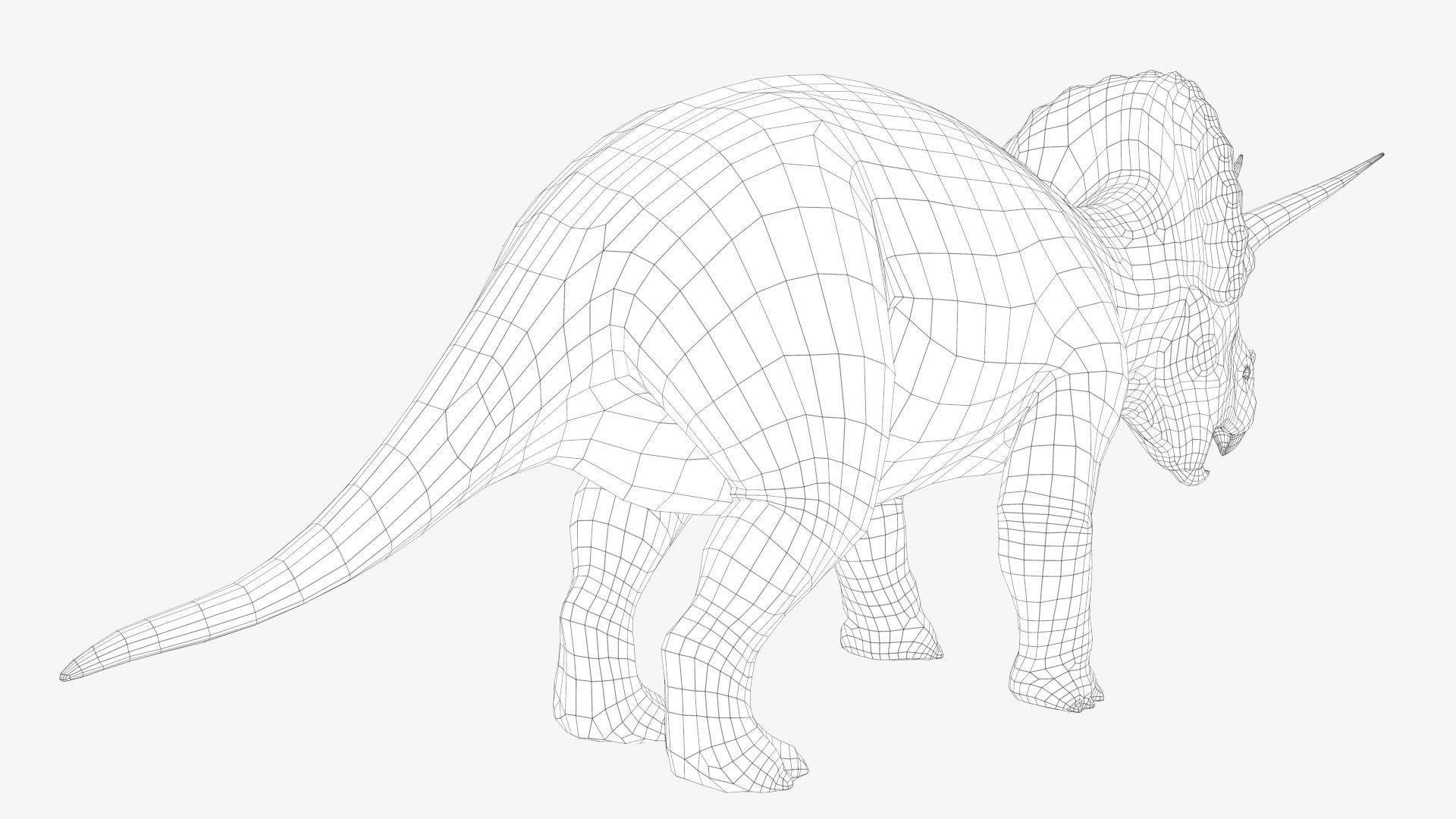 Triceratops dinosaur Low-poly 3D model_6