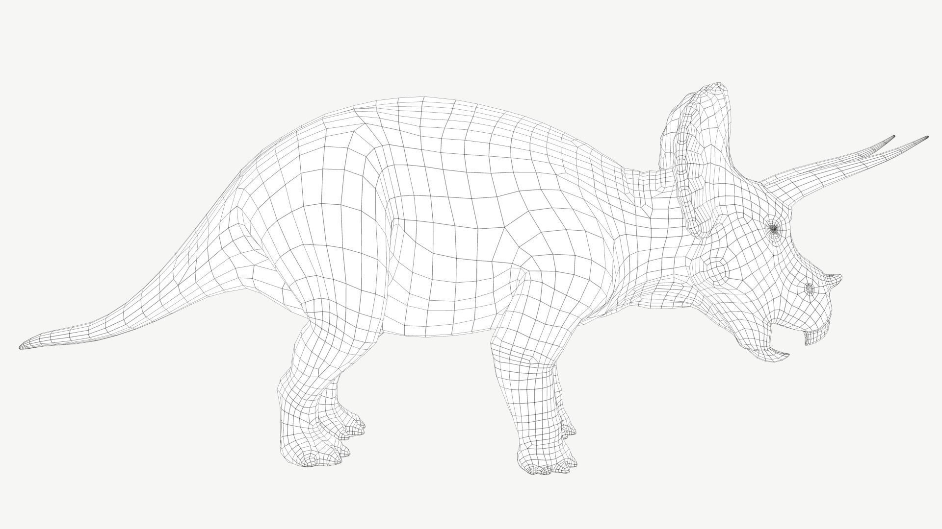 Triceratops dinosaur Low-poly 3D model_4