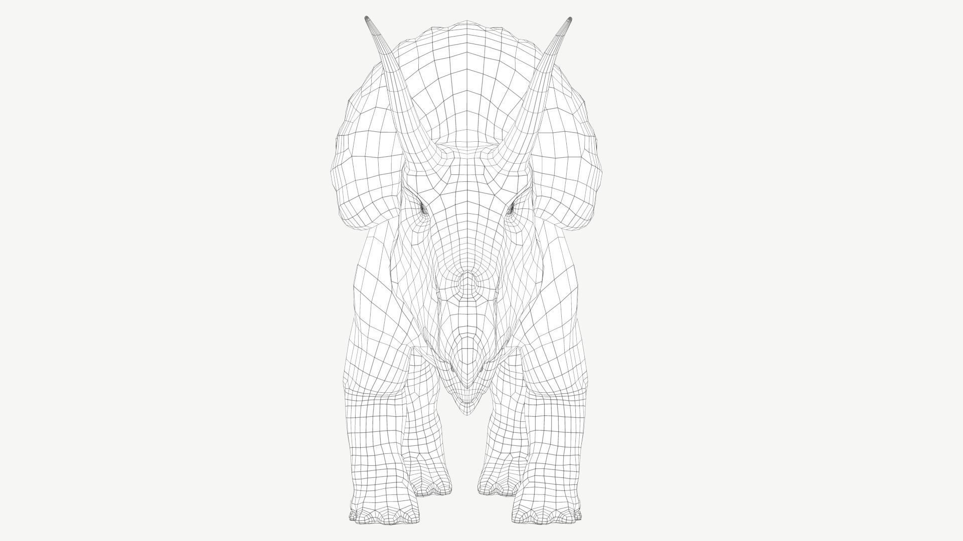 Triceratops dinosaur Low-poly 3D model_10