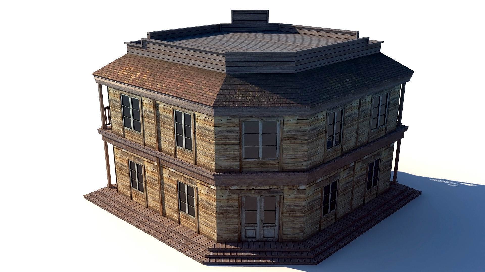 Wild West Saloon Low-poly 3D model_3