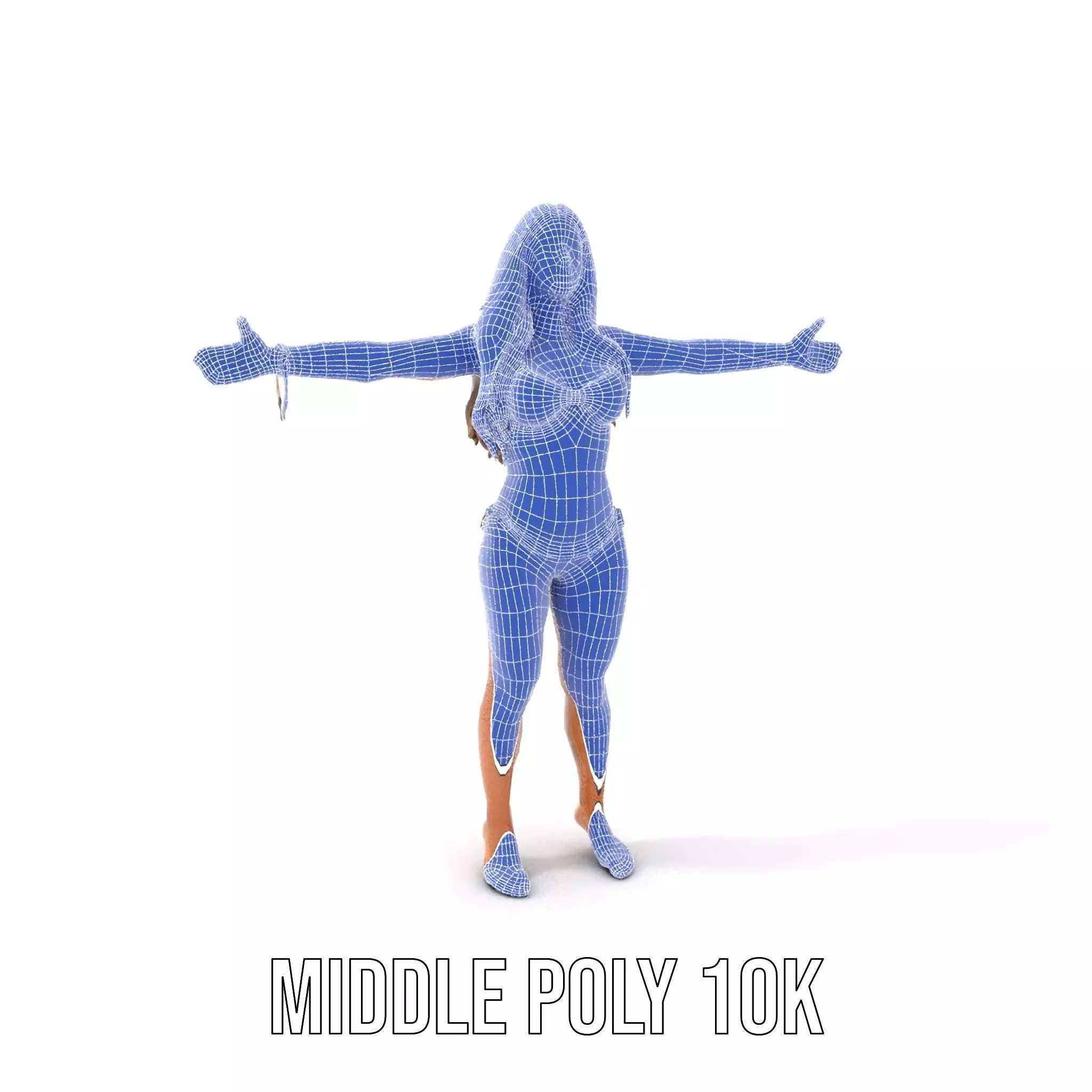 Striped Bikini Female model pack Low-poly 3D model_13