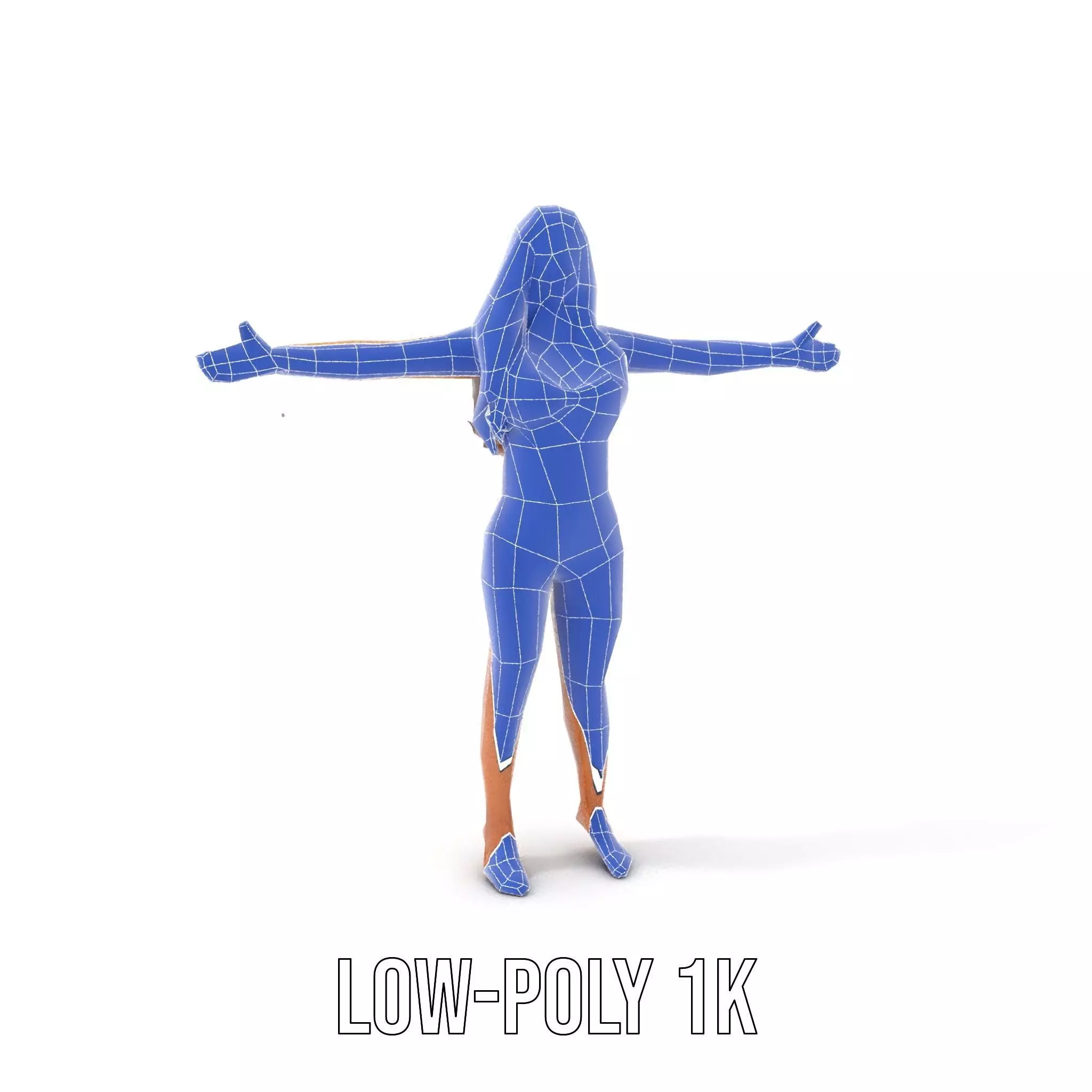 Striped Bikini Female model pack Low-poly 3D model_25