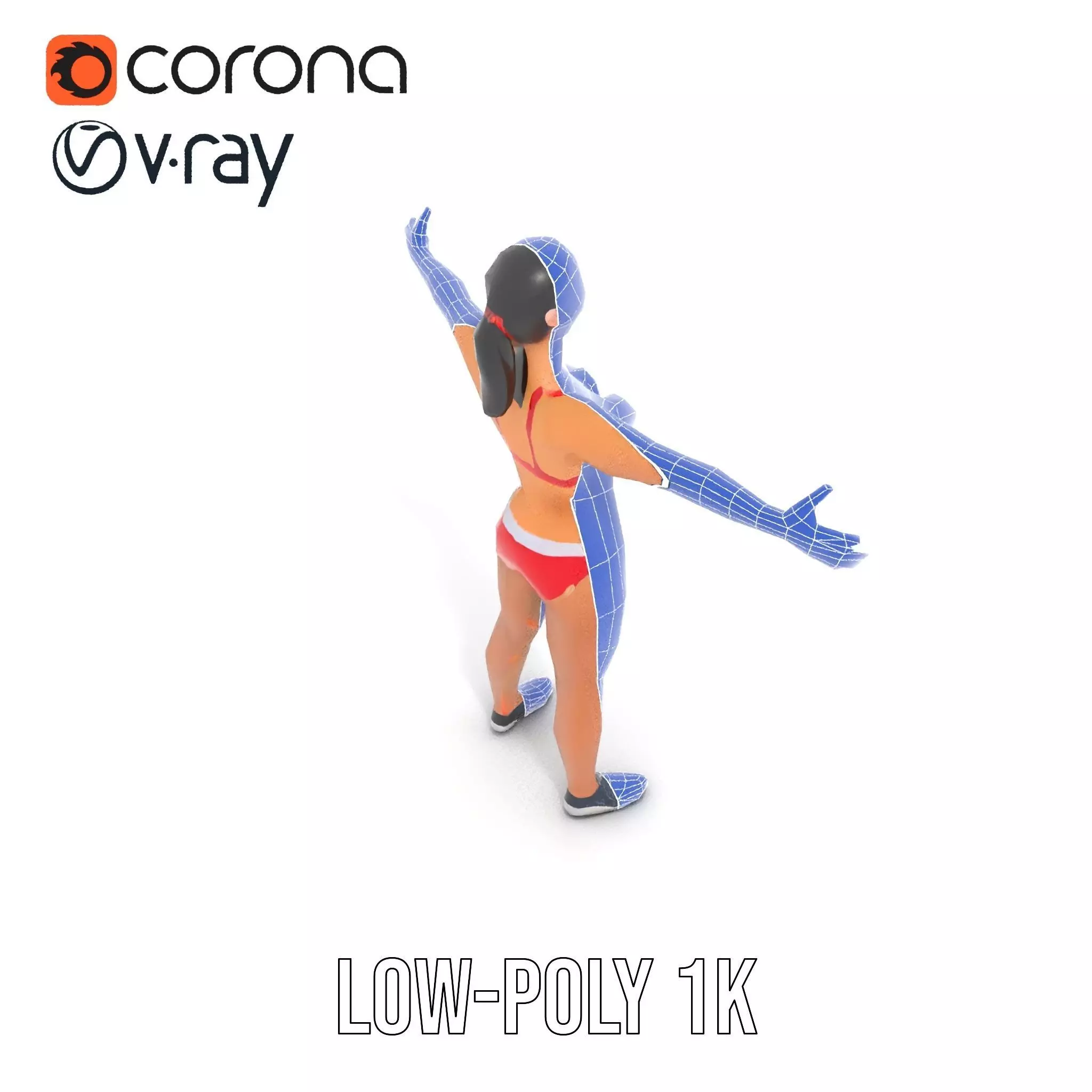 Dynamic Fitness Figure model pack Low-poly 3D model_24