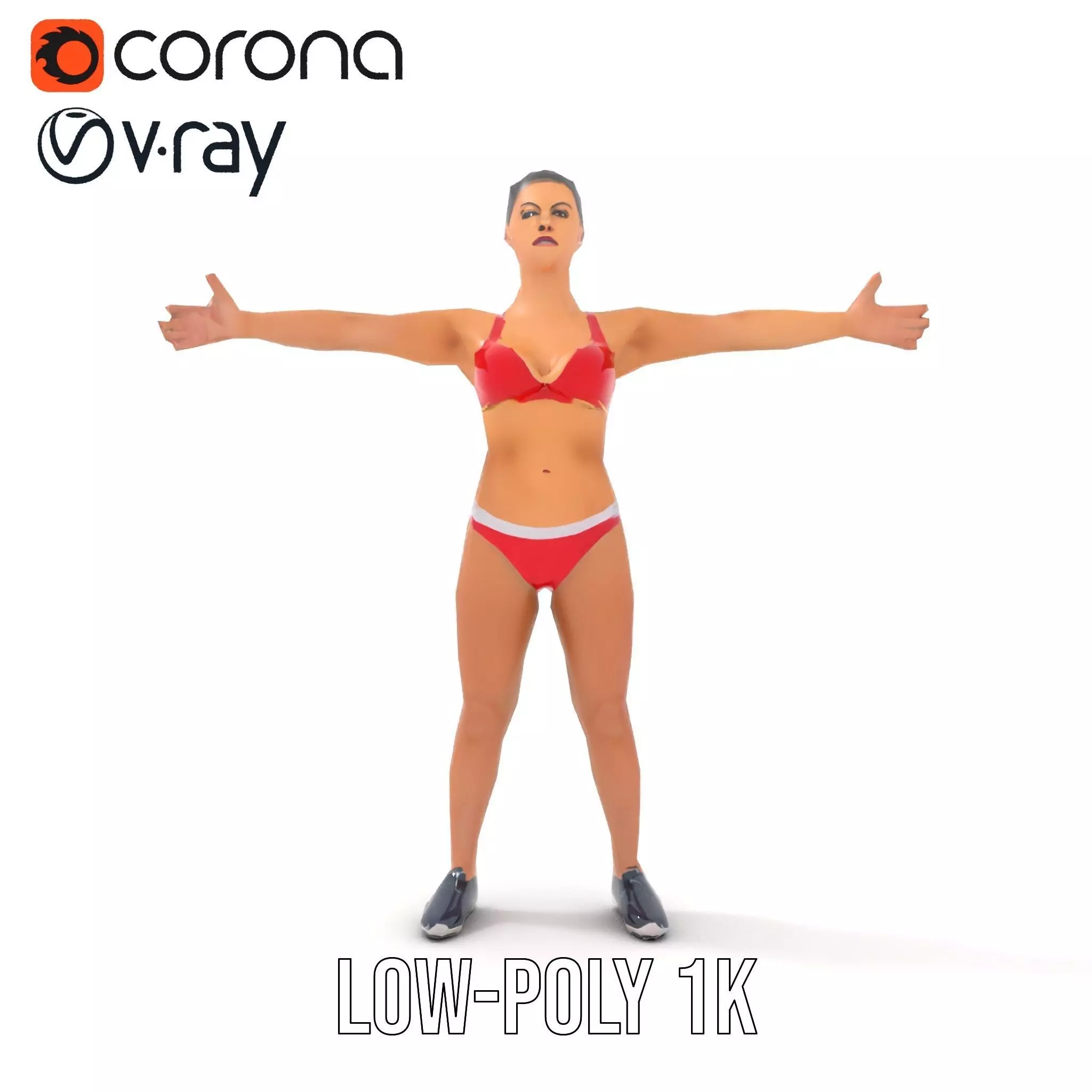 Dynamic Fitness Figure model pack Low-poly 3D model_7