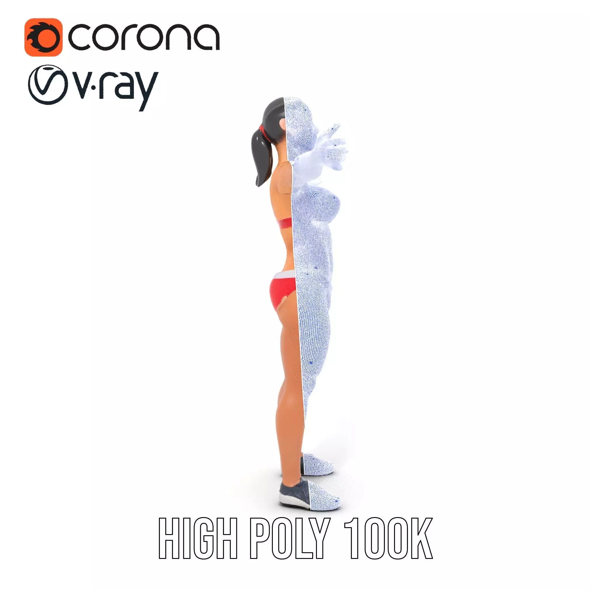 Dynamic Fitness Figure model pack Low-poly 3D model_33