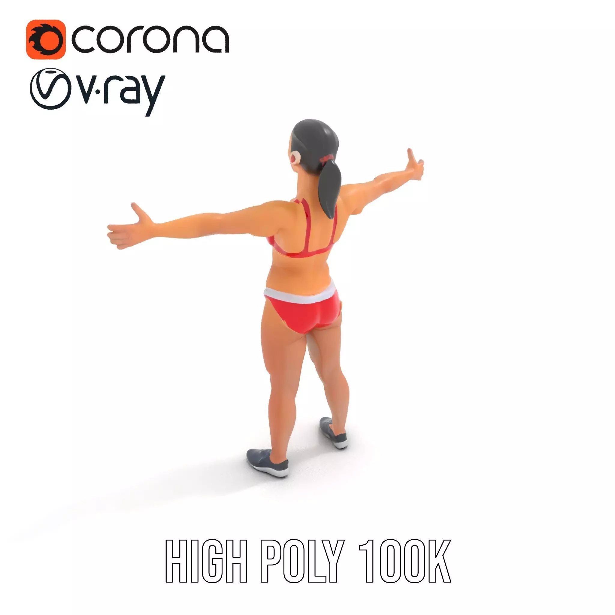 Dynamic Fitness Figure model pack Low-poly 3D model_17