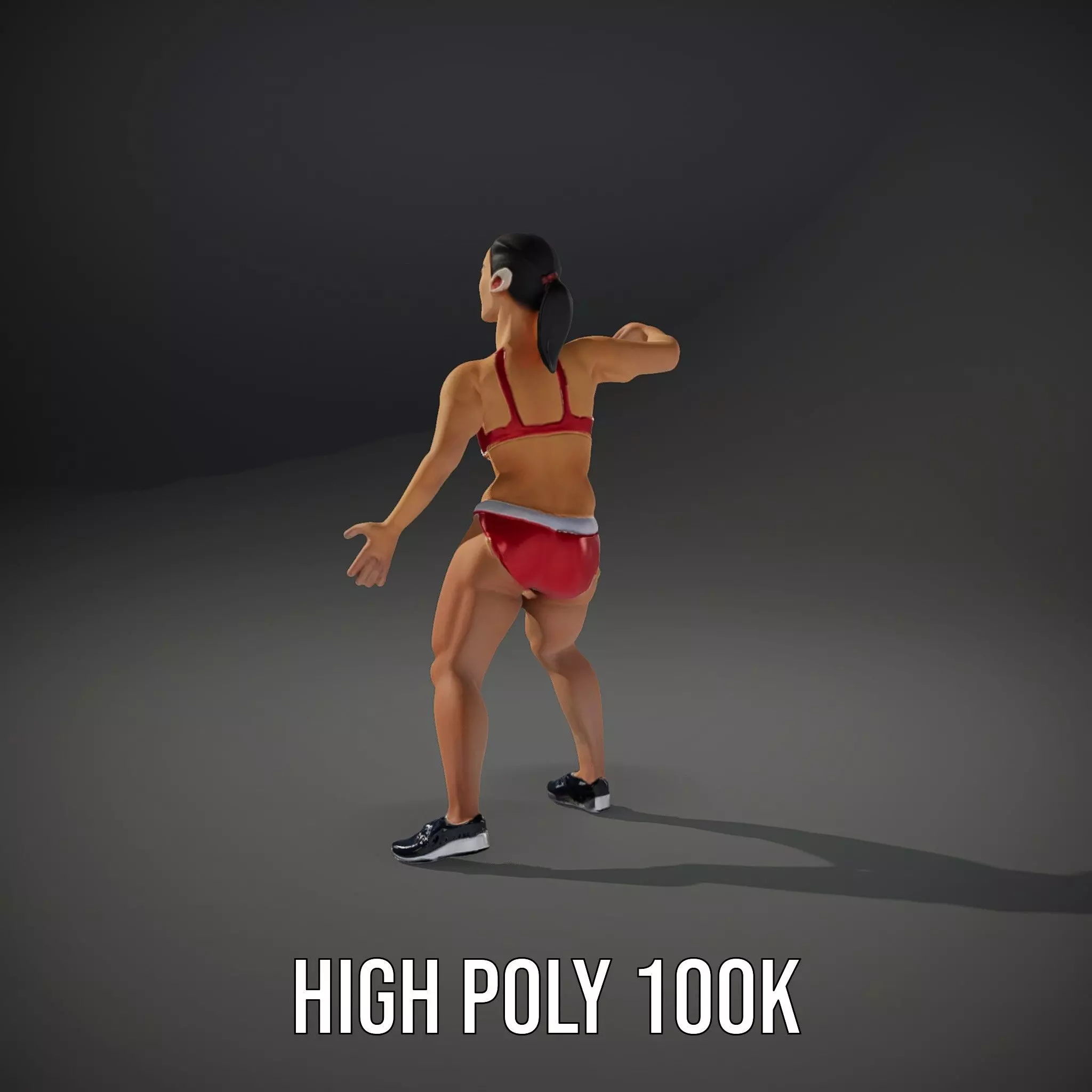 Dynamic Fitness Figure model pack Low-poly 3D model_10