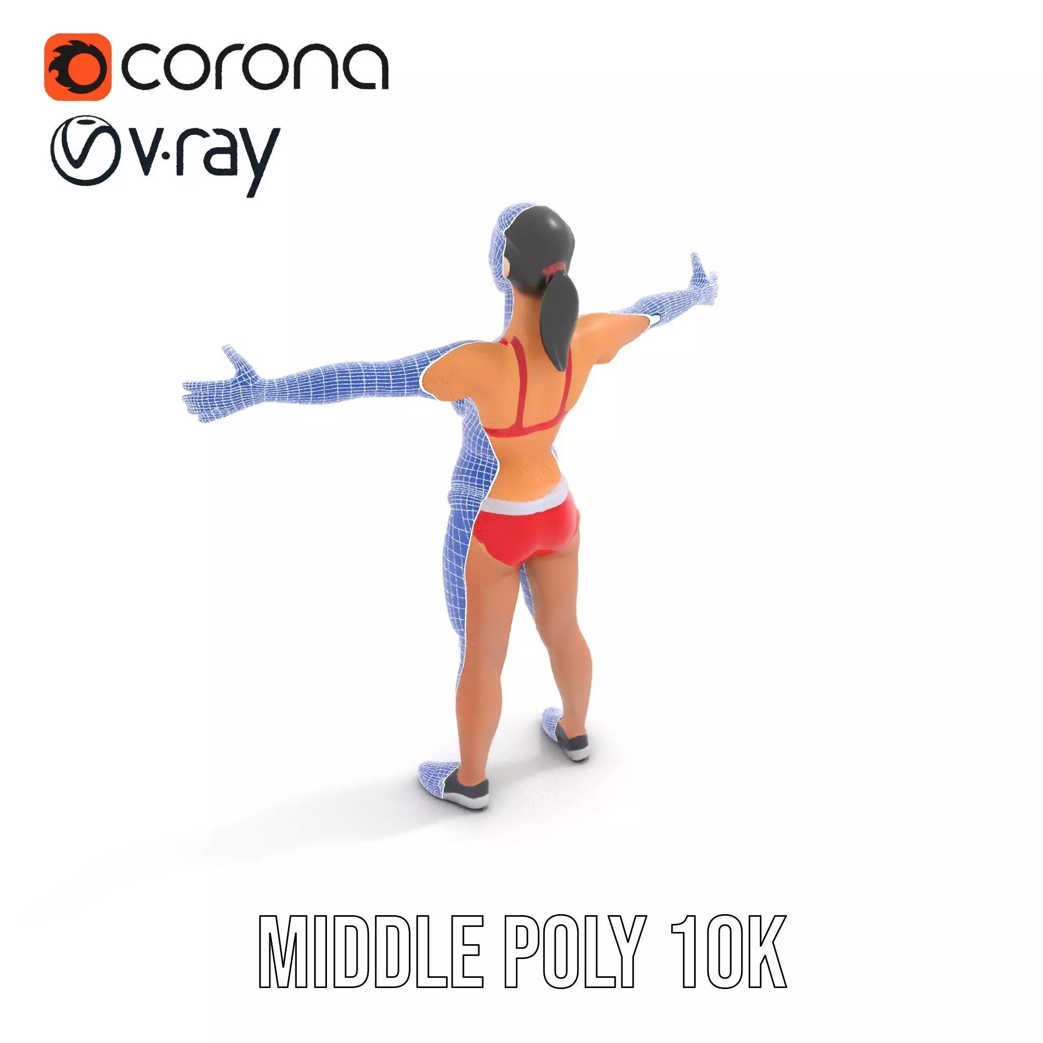 Dynamic Fitness Figure model pack Low-poly 3D model_26