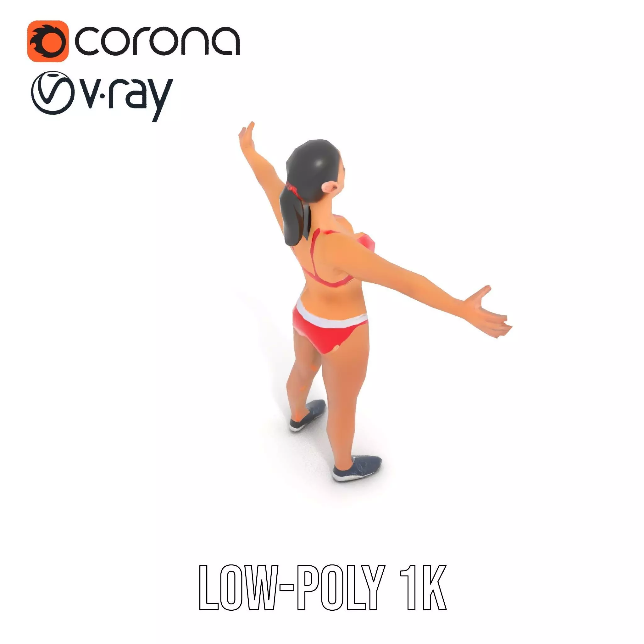 Dynamic Fitness Figure model pack Low-poly 3D model_12