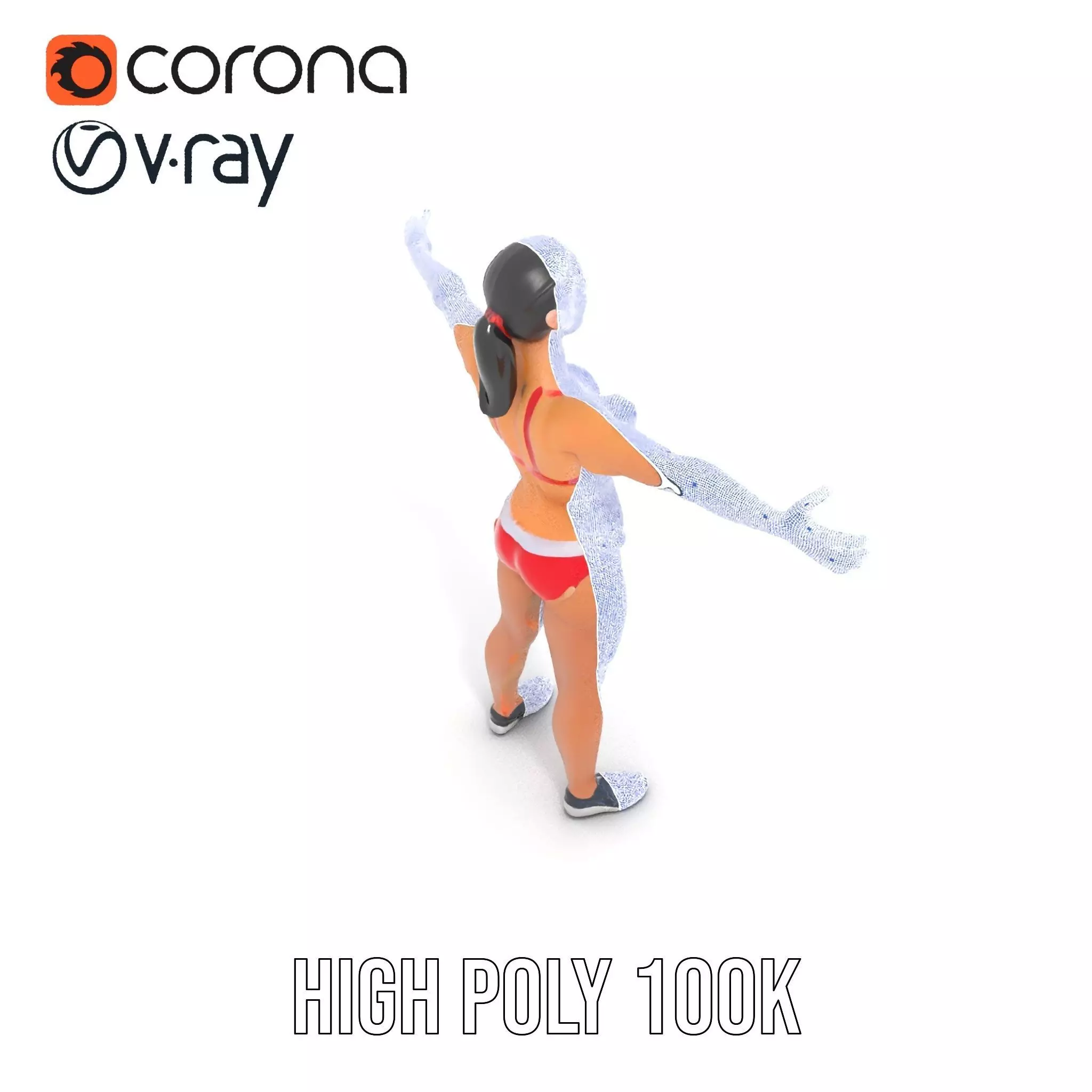Dynamic Fitness Figure model pack Low-poly 3D model_22