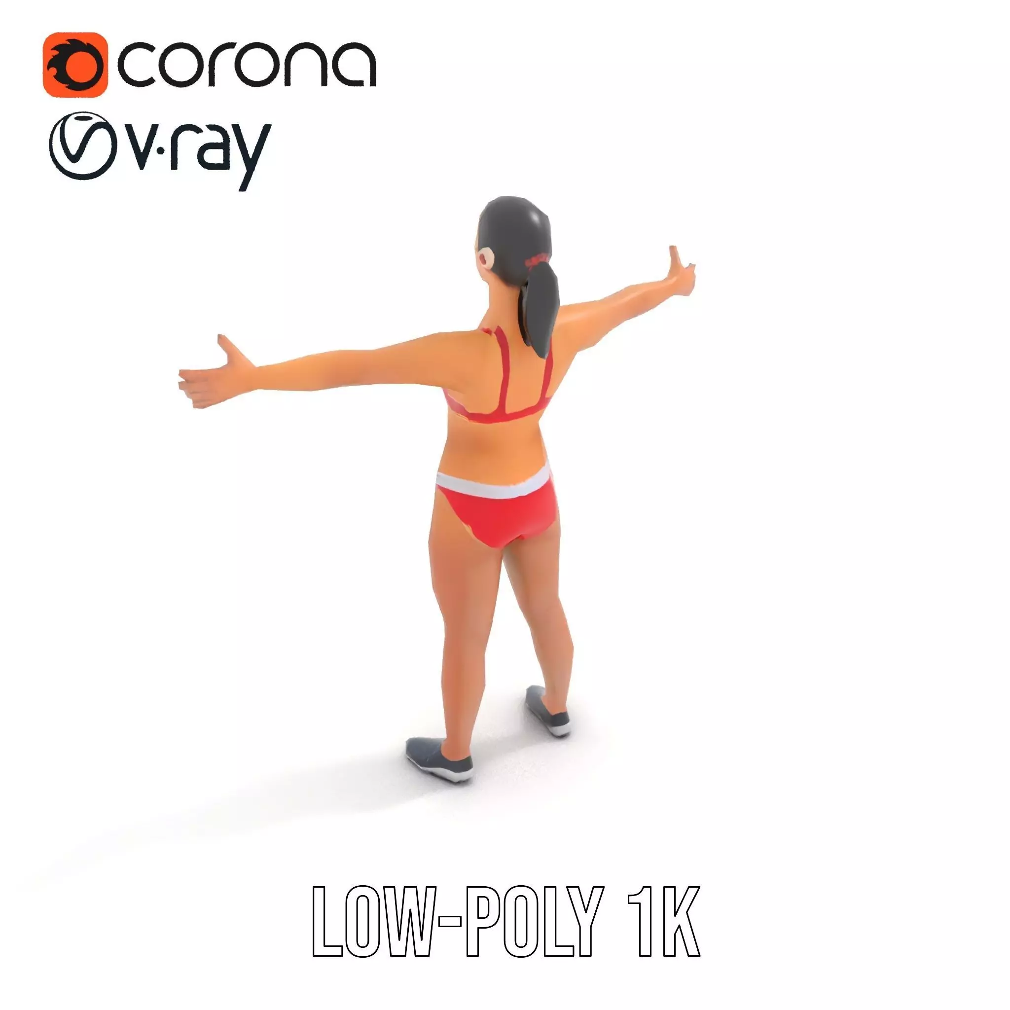 Dynamic Fitness Figure model pack Low-poly 3D model_9
