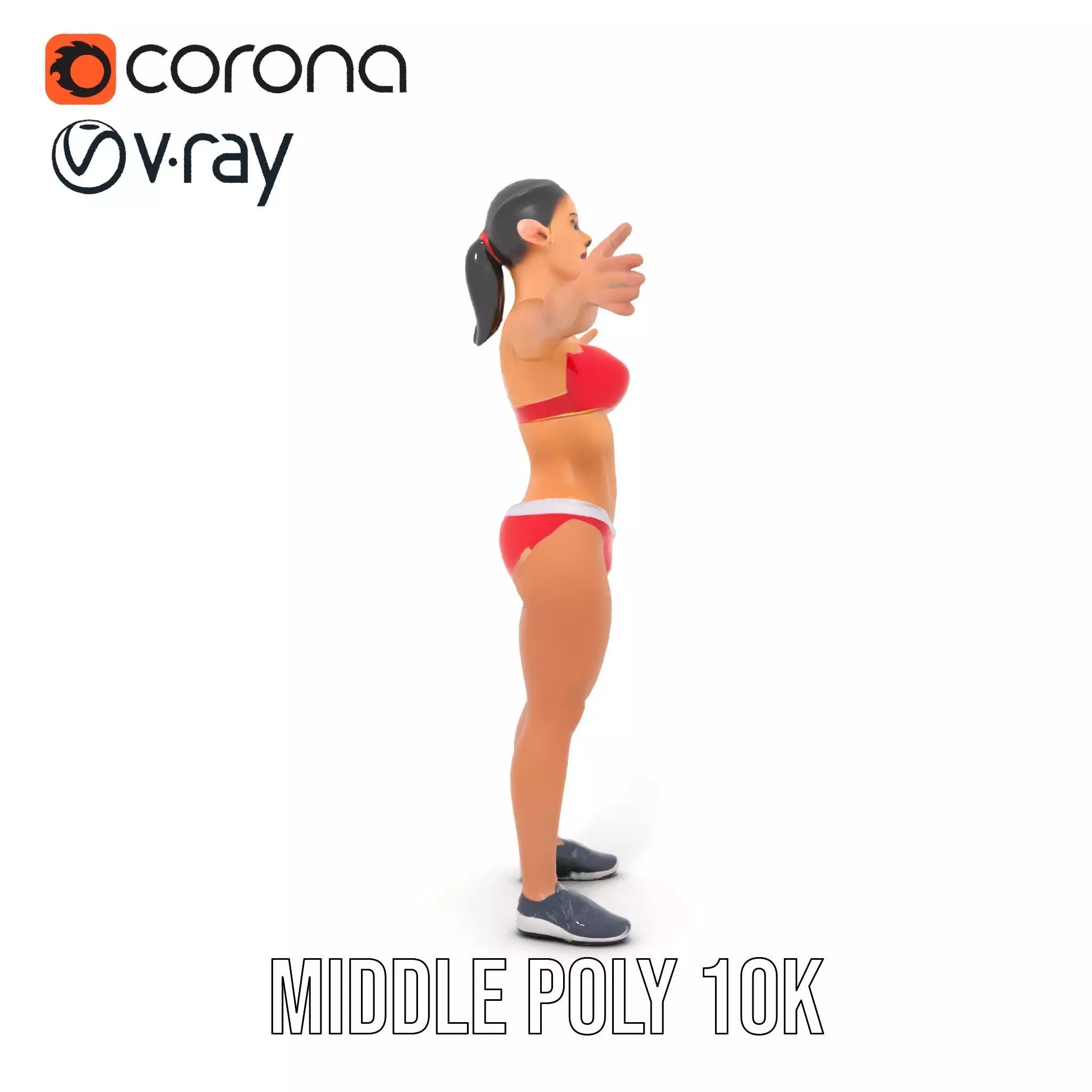 Dynamic Fitness Figure model pack Low-poly 3D model_13