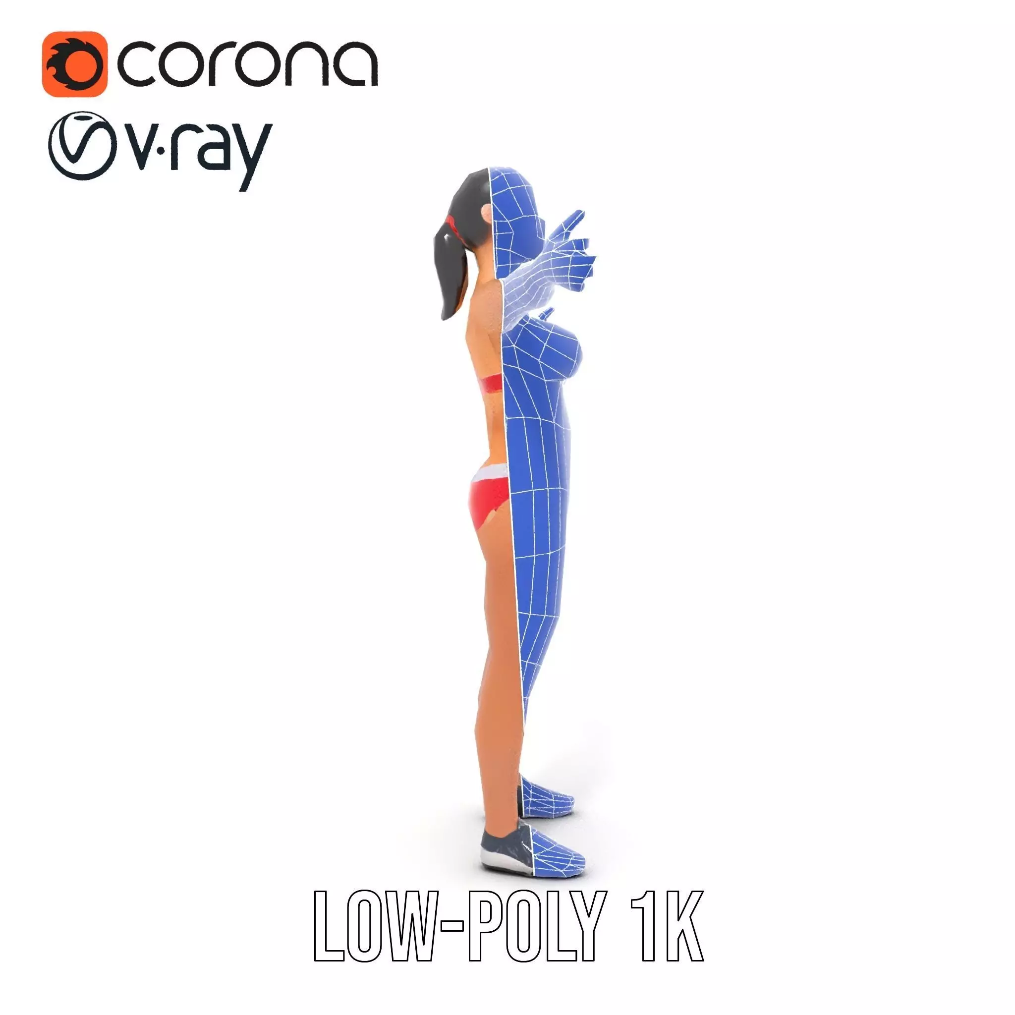 Dynamic Fitness Figure model pack Low-poly 3D model_21