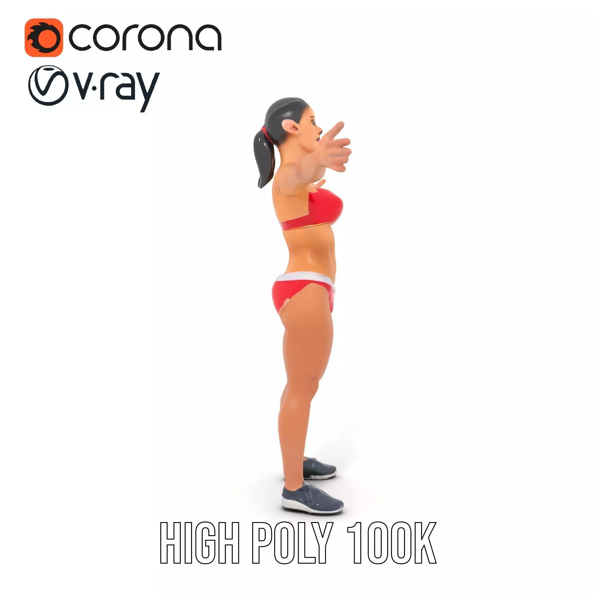Dynamic Fitness Figure model pack Low-poly 3D model_32