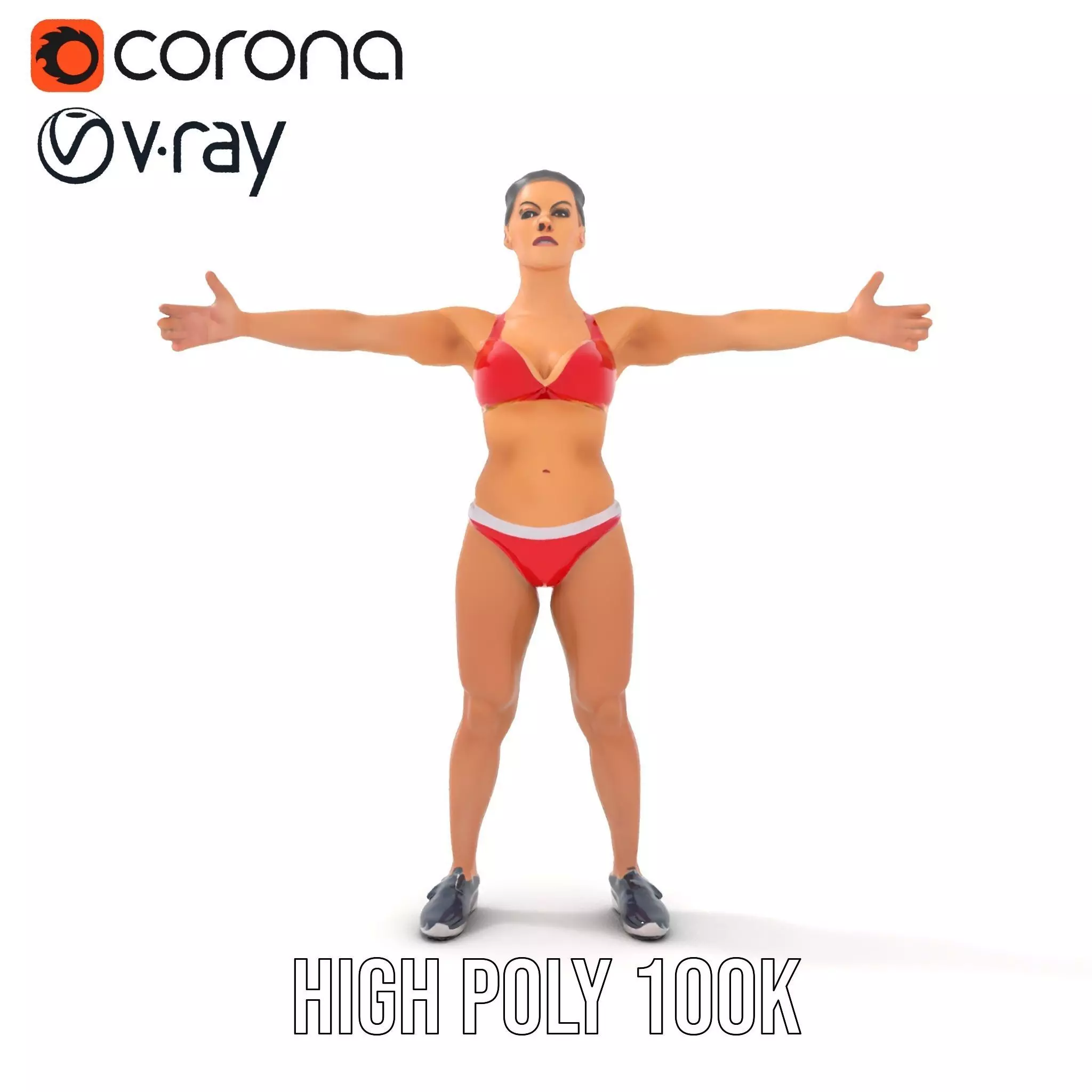 Dynamic Fitness Figure model pack Low-poly 3D model_31