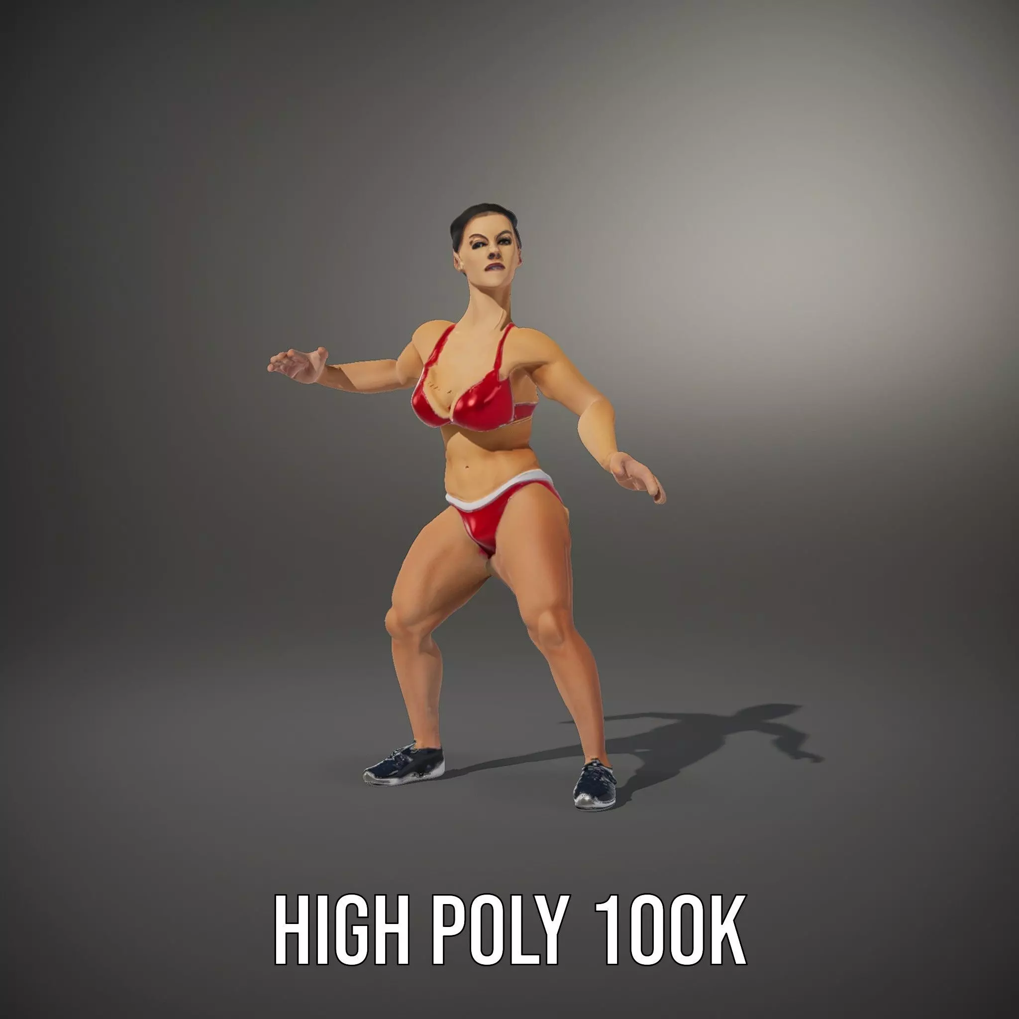 Dynamic Fitness Figure model pack Low-poly 3D model_8