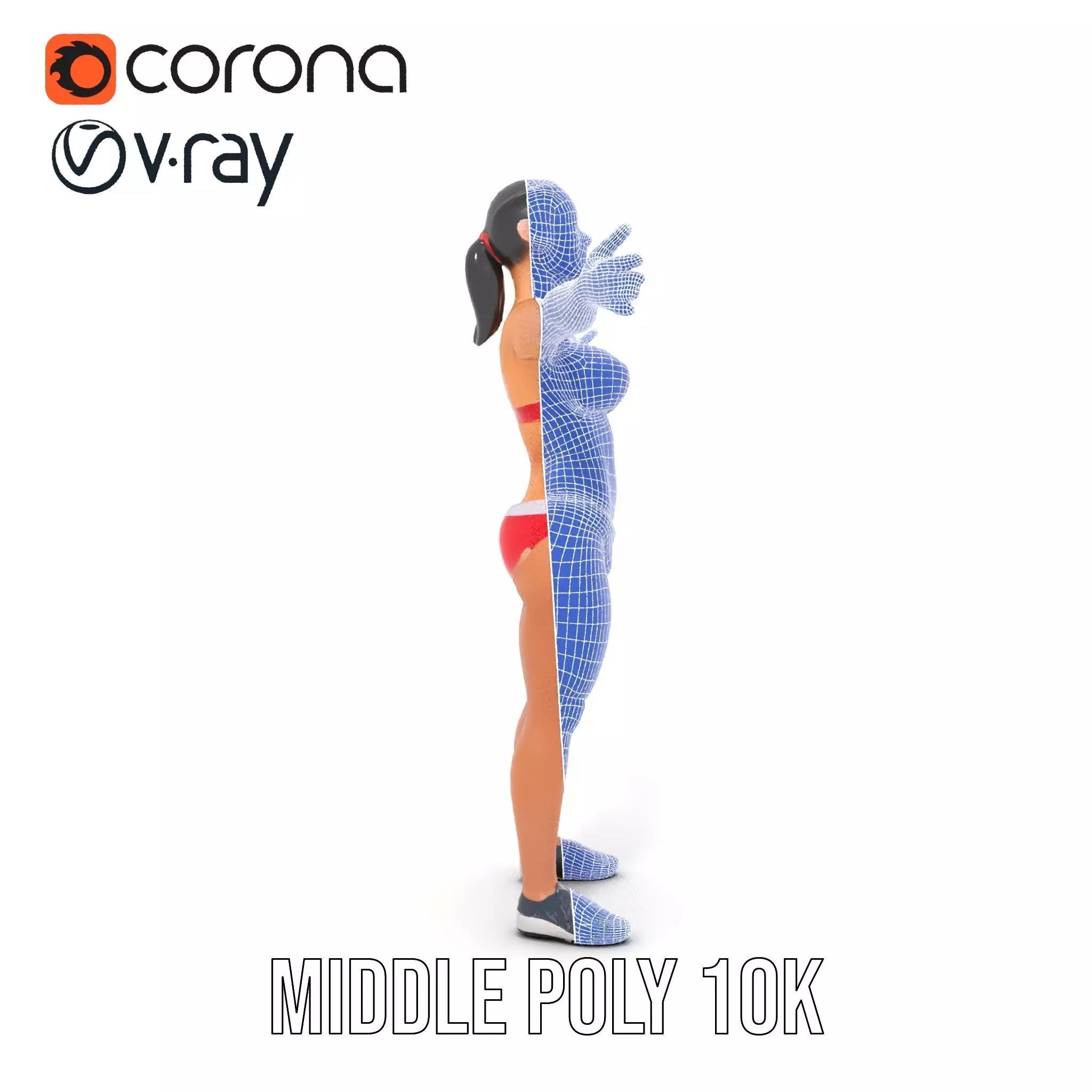 Dynamic Fitness Figure model pack Low-poly 3D model_29