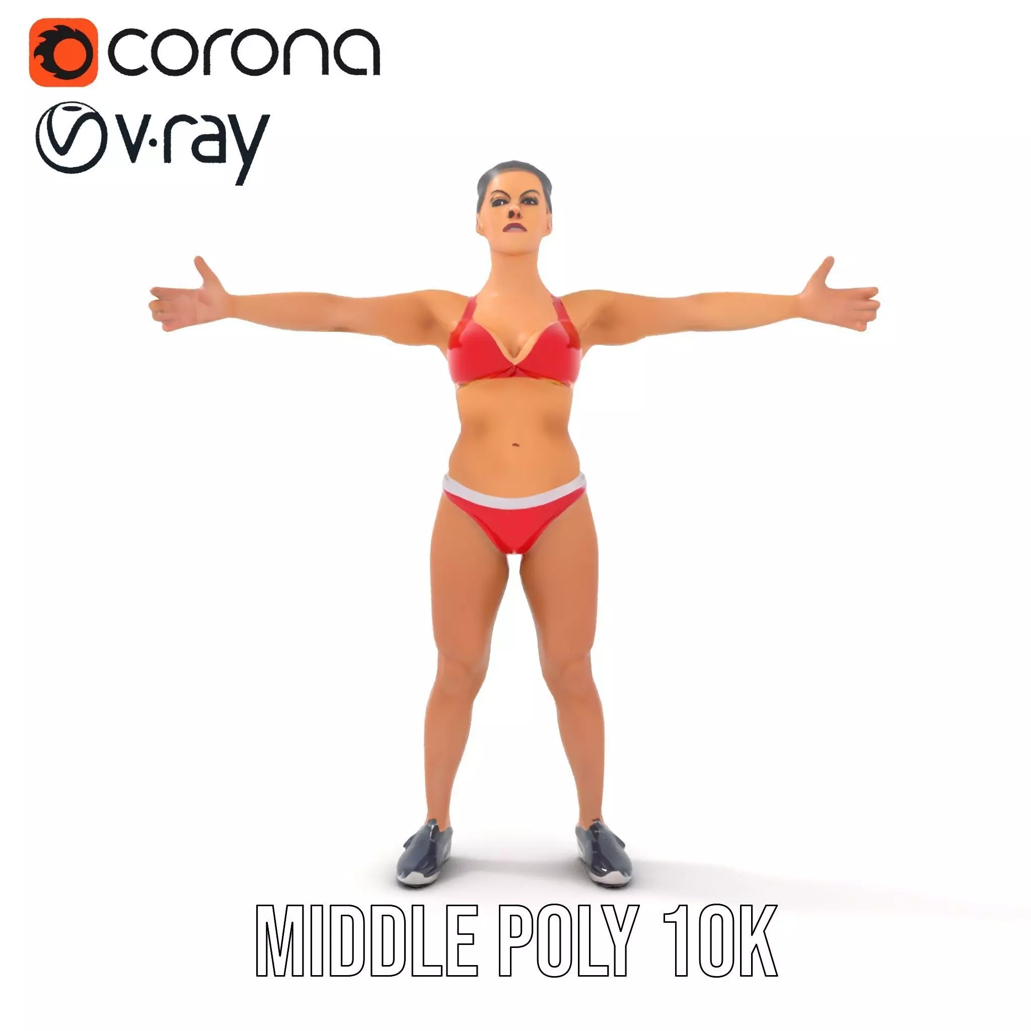 Dynamic Fitness Figure model pack Low-poly 3D model_5
