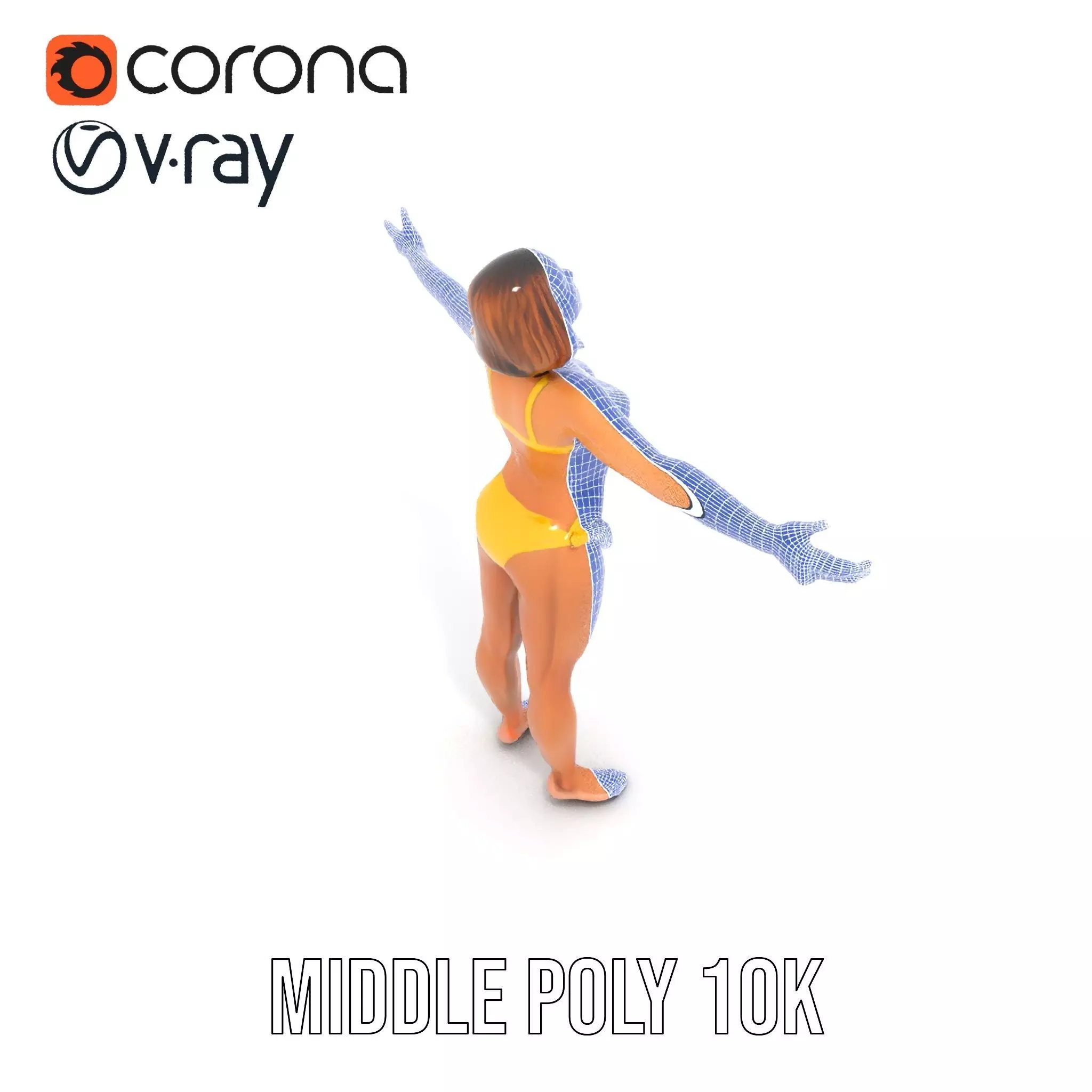 Yellow Bikini Character model pack Low-poly 3D model_27