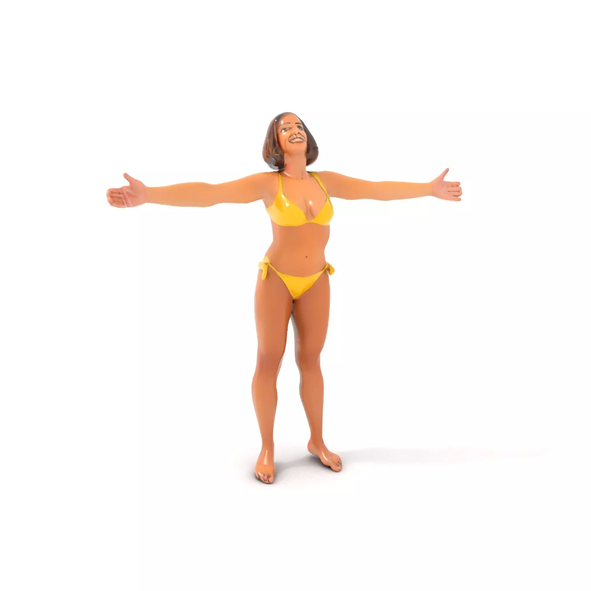 Yellow Bikini Character model pack Low-poly 3D model_13