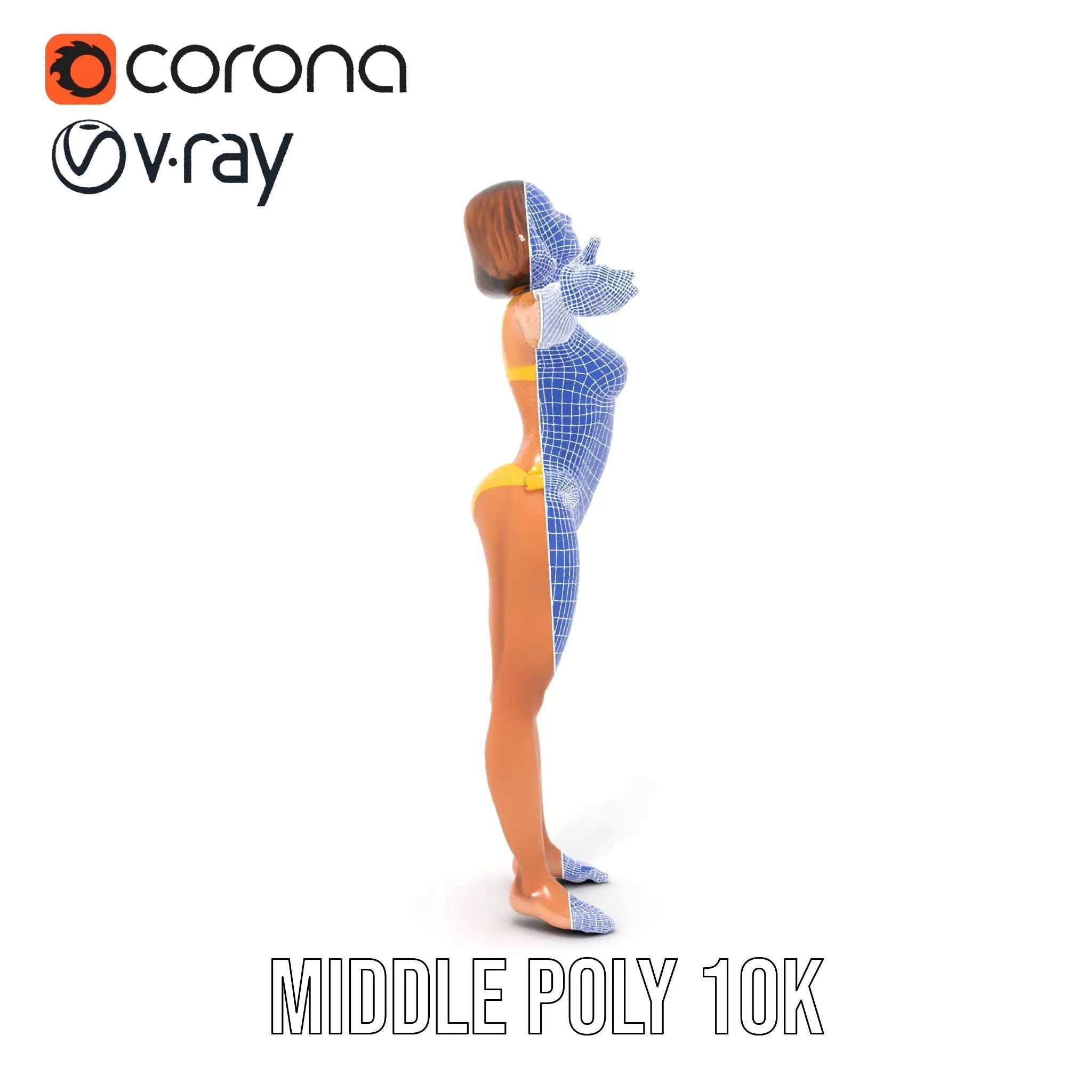 Yellow Bikini Character model pack Low-poly 3D model_29