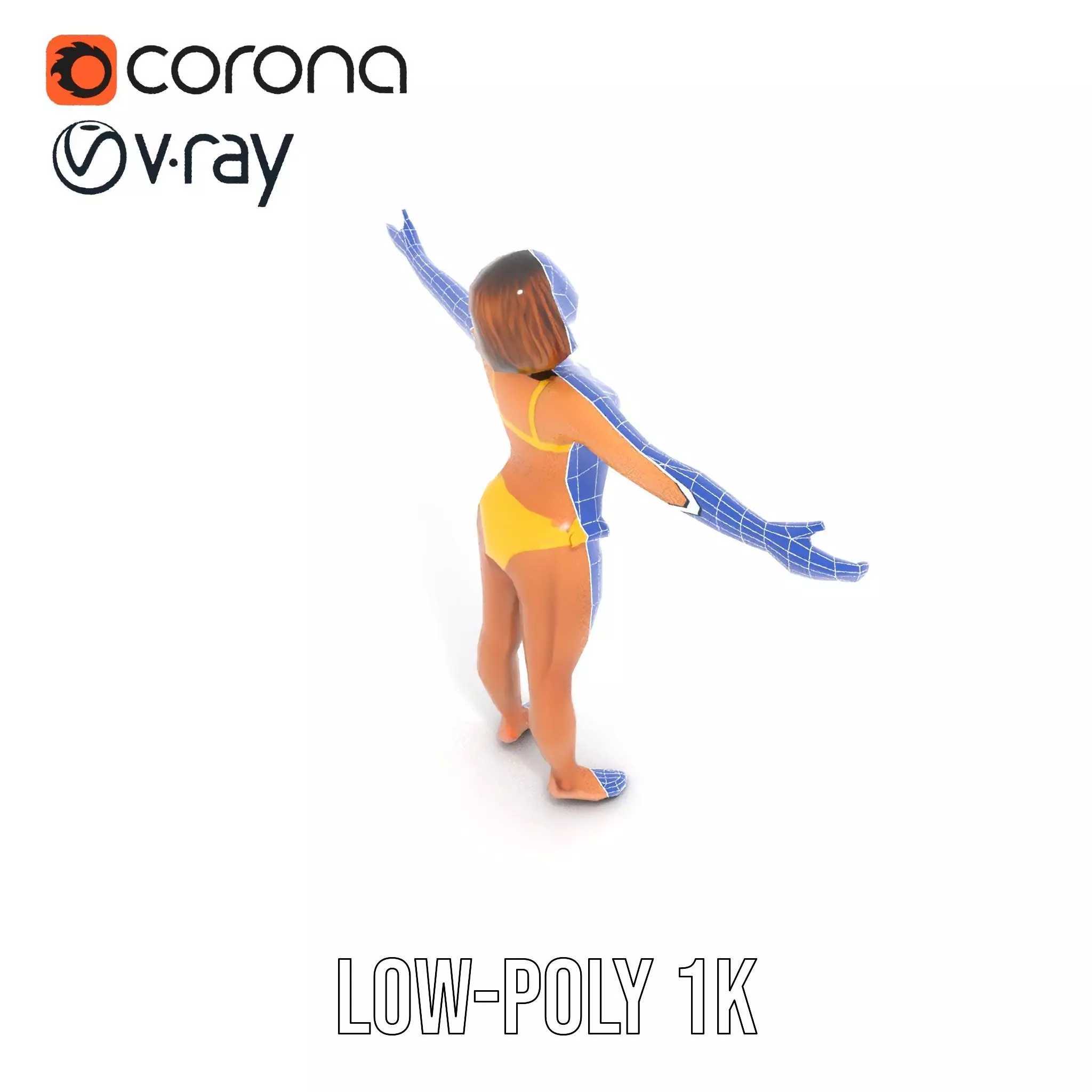 Yellow Bikini Character model pack Low-poly 3D model_28