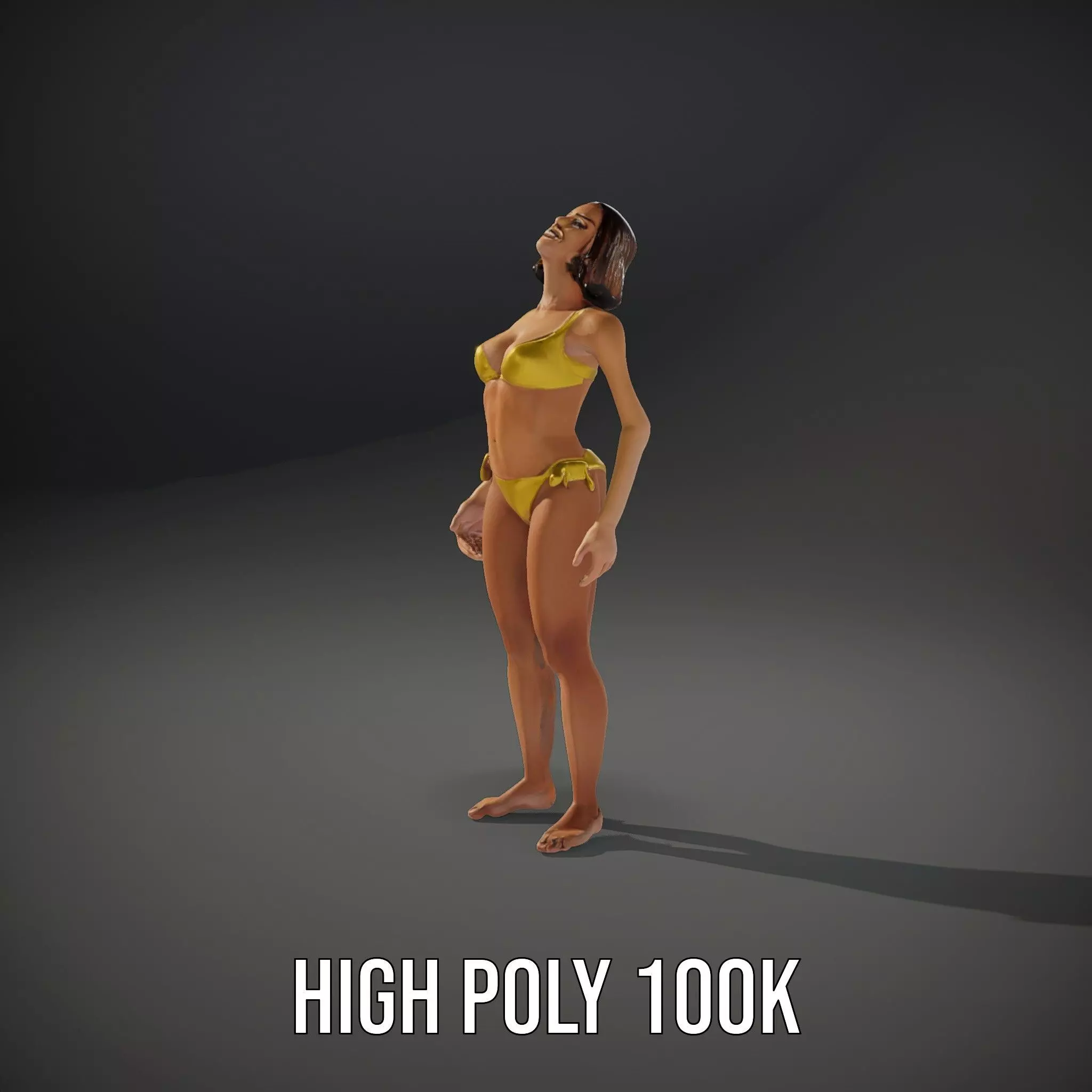 Yellow Bikini Character model pack Low-poly 3D model_8