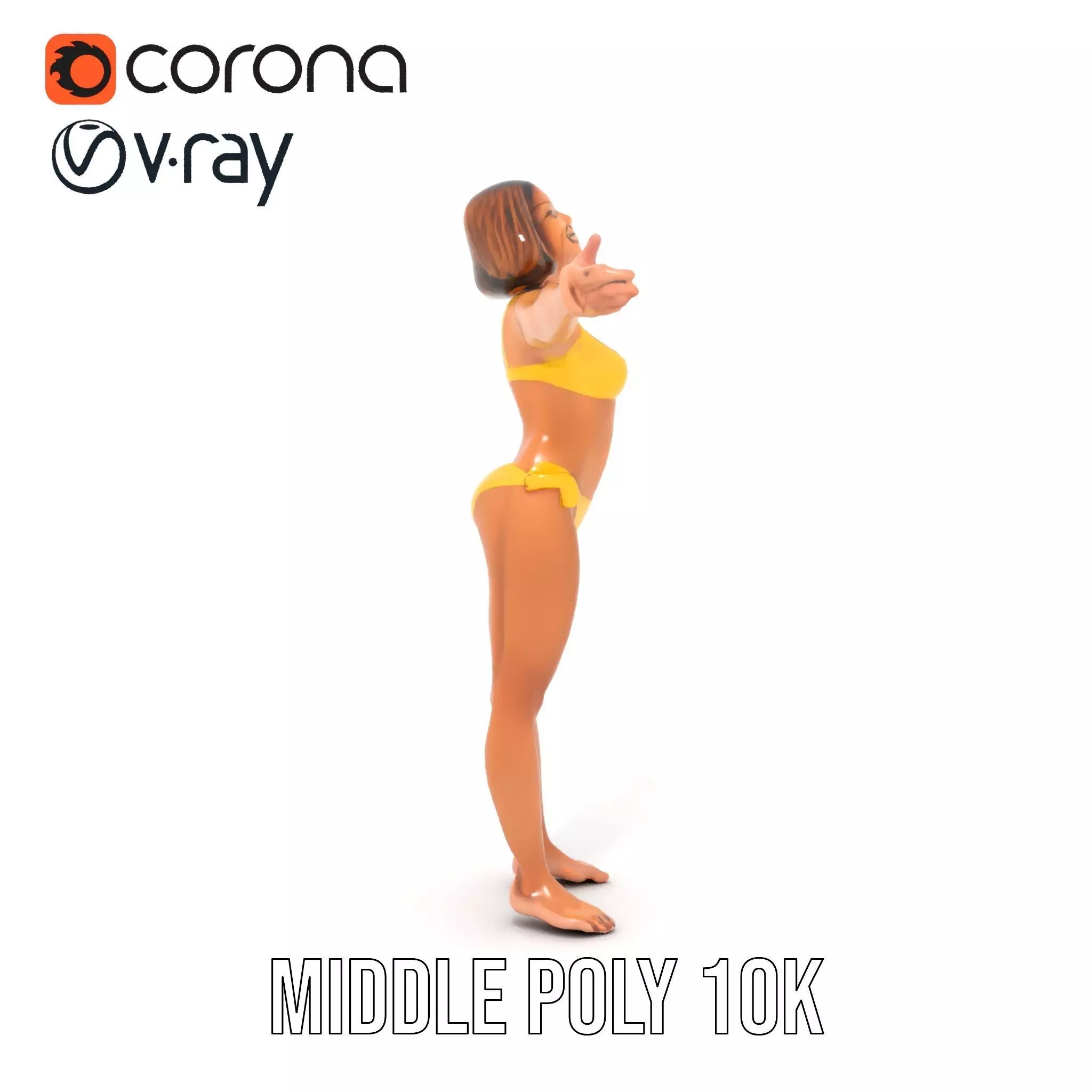 Yellow Bikini Character model pack Low-poly 3D model_18