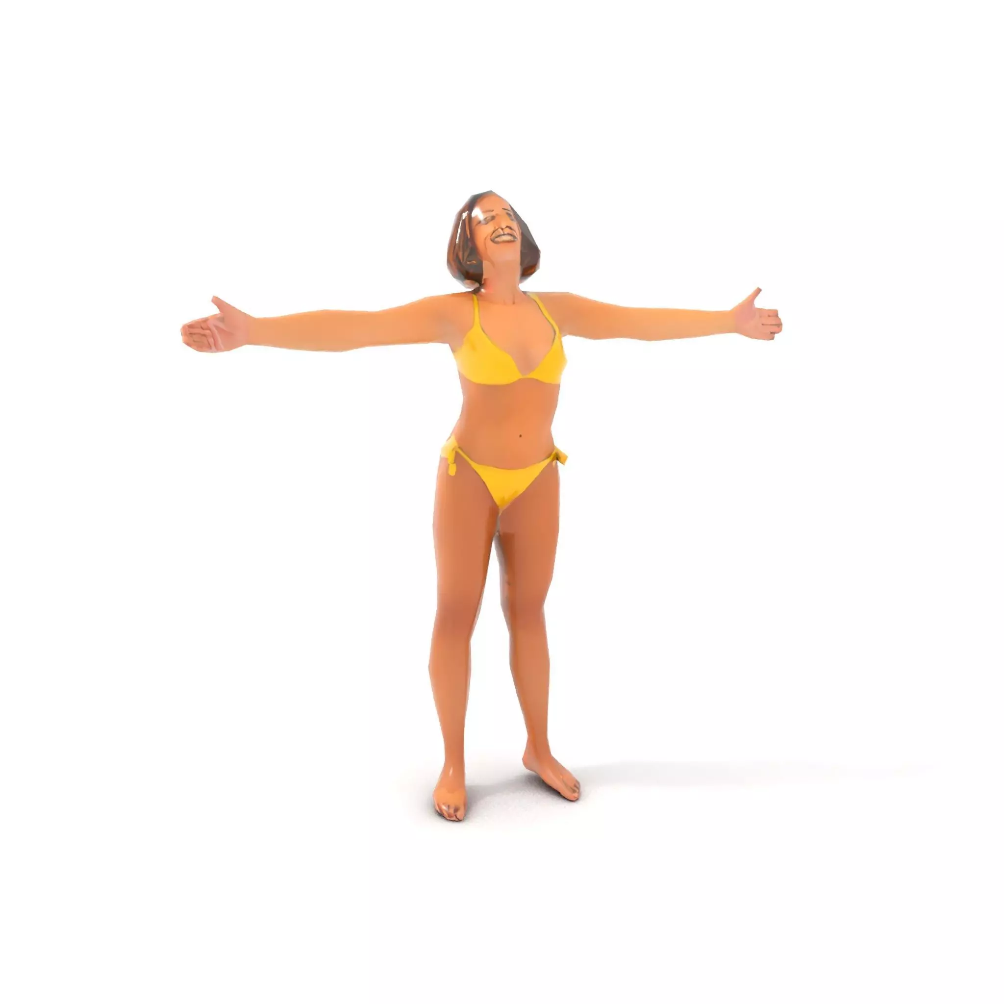 Yellow Bikini Character model pack Low-poly 3D model_12