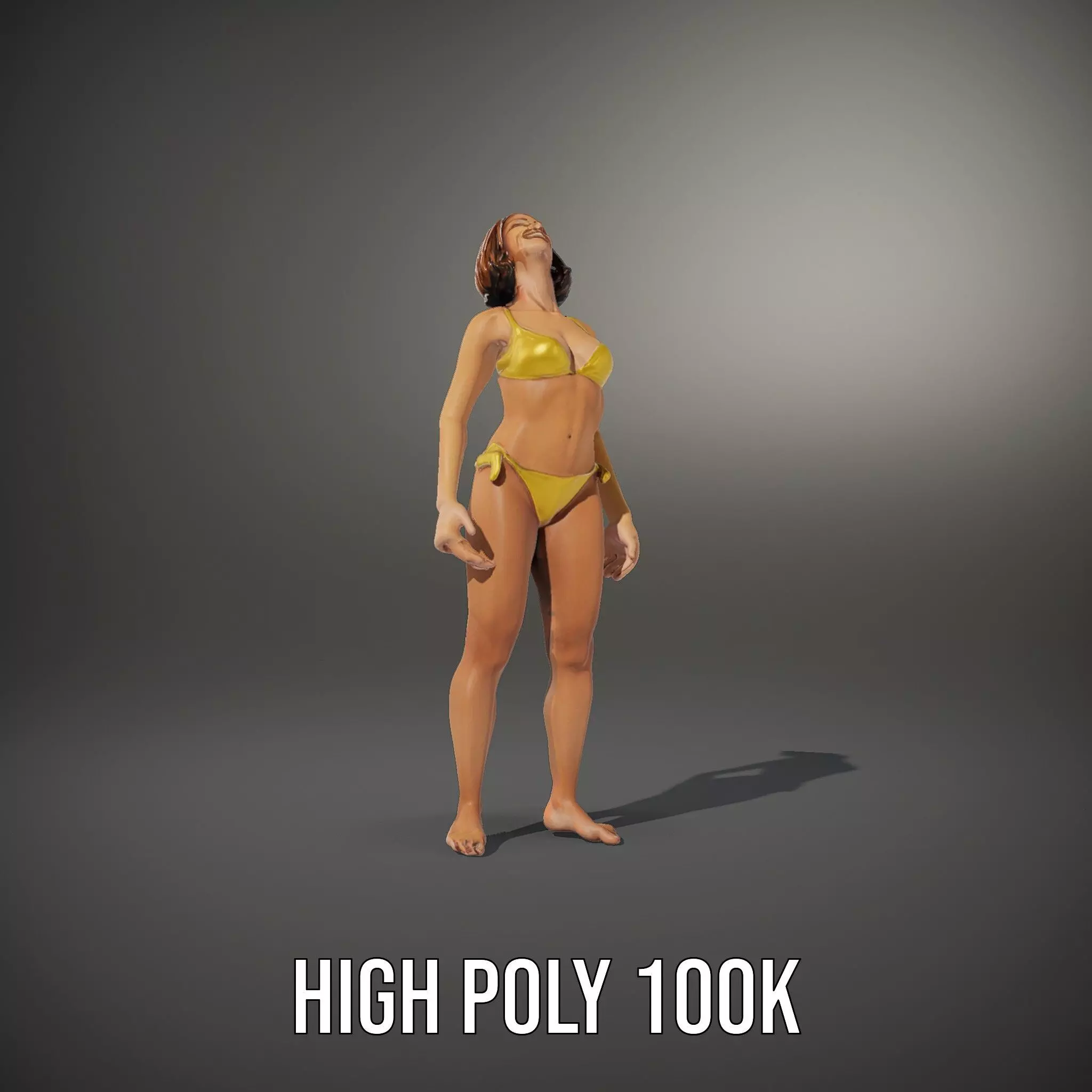 Yellow Bikini Character model pack Low-poly 3D model_10